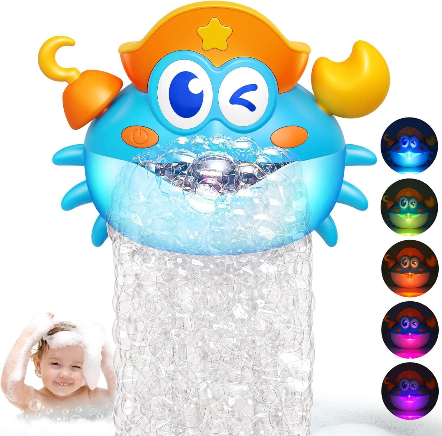 Bath Toys,Light Up Baby Bath Toys Bath Bubble Machine with Colourful RGB Light Great Birthday for Toddler Boys and Girls Tub Toy for Kids Ages 1-3 4-8 - image 1