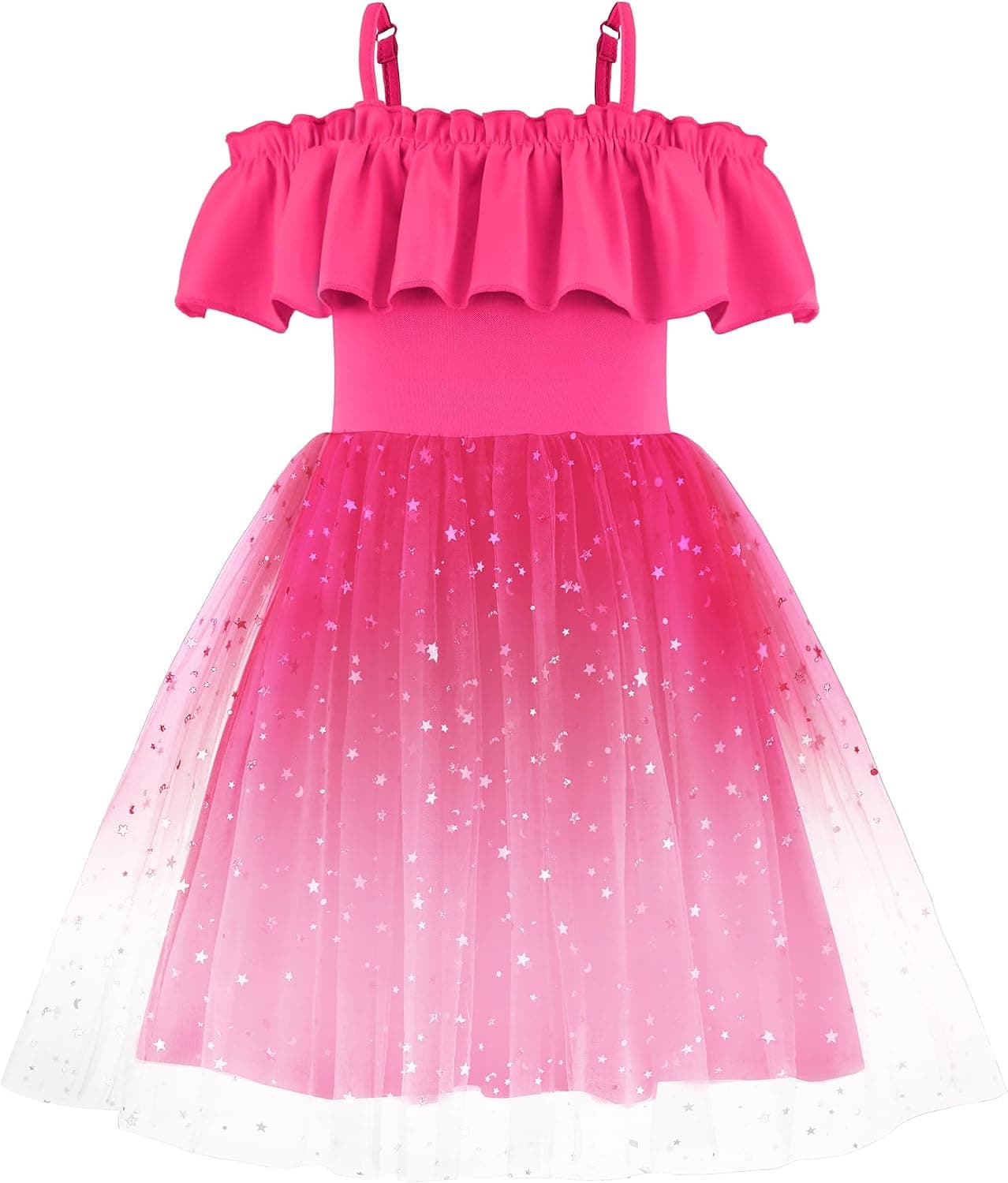 Arshiner Toddler Girl Tulle Sequin Summer Dress - Off Shoulder Princess Birthday Party Outfit