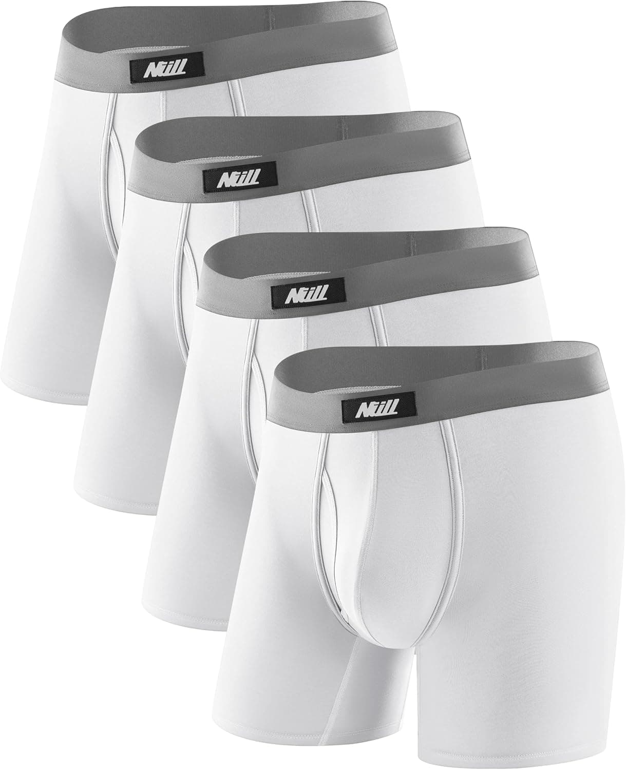 Ultra Soft Micro Modal Boxer Briefs Mens, Breathable Underwear for Men with Fly Opening, 4 Pack - image 1
