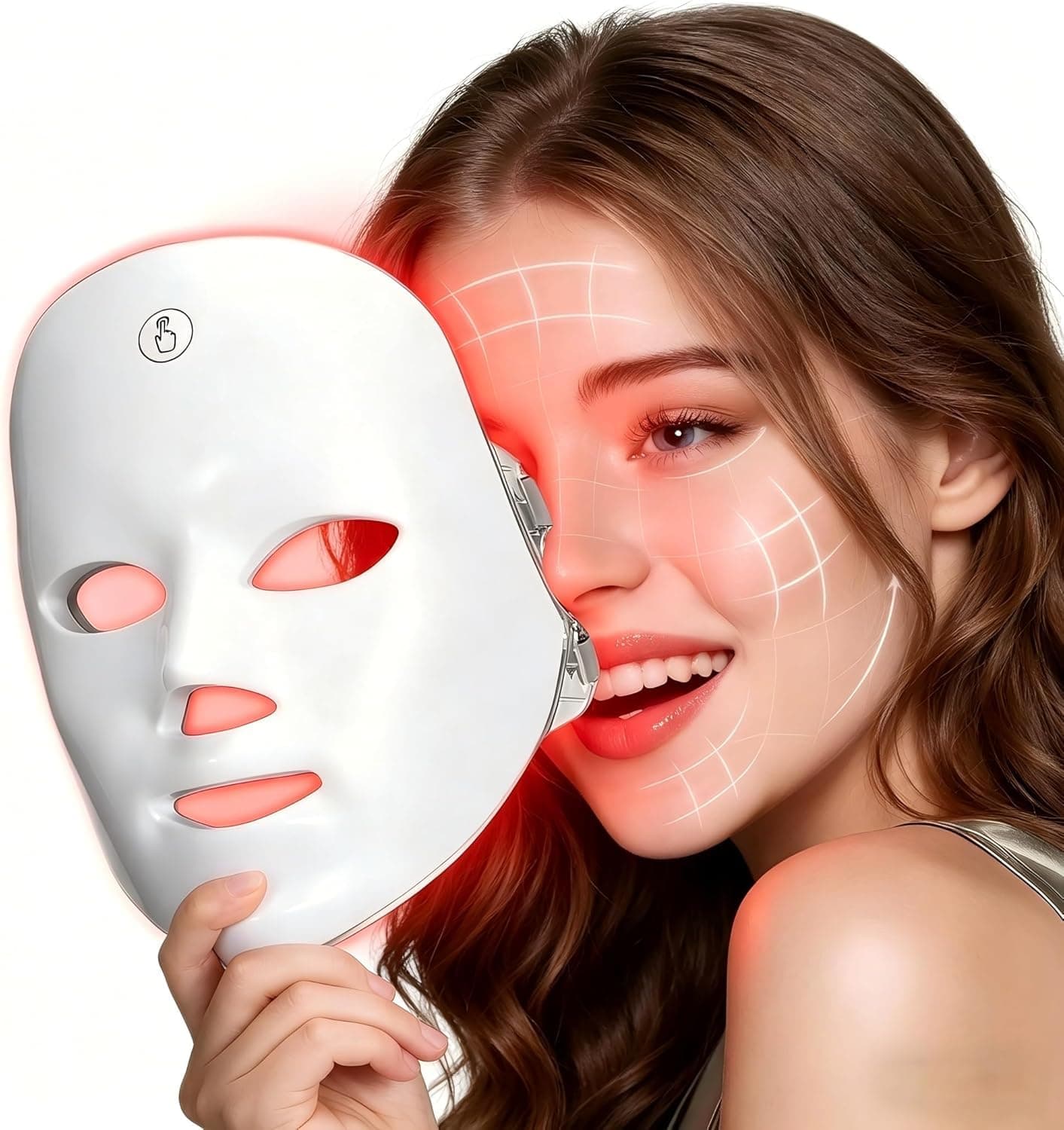 Red Light Therapy for Face,Red Light Mask for Anti-Aging, LED Face Mask Light Therapy Adjustable Brightness with 7-Color LED Facial Mask, Rechargeable Light Care Beauty Device for Home Use - image 1