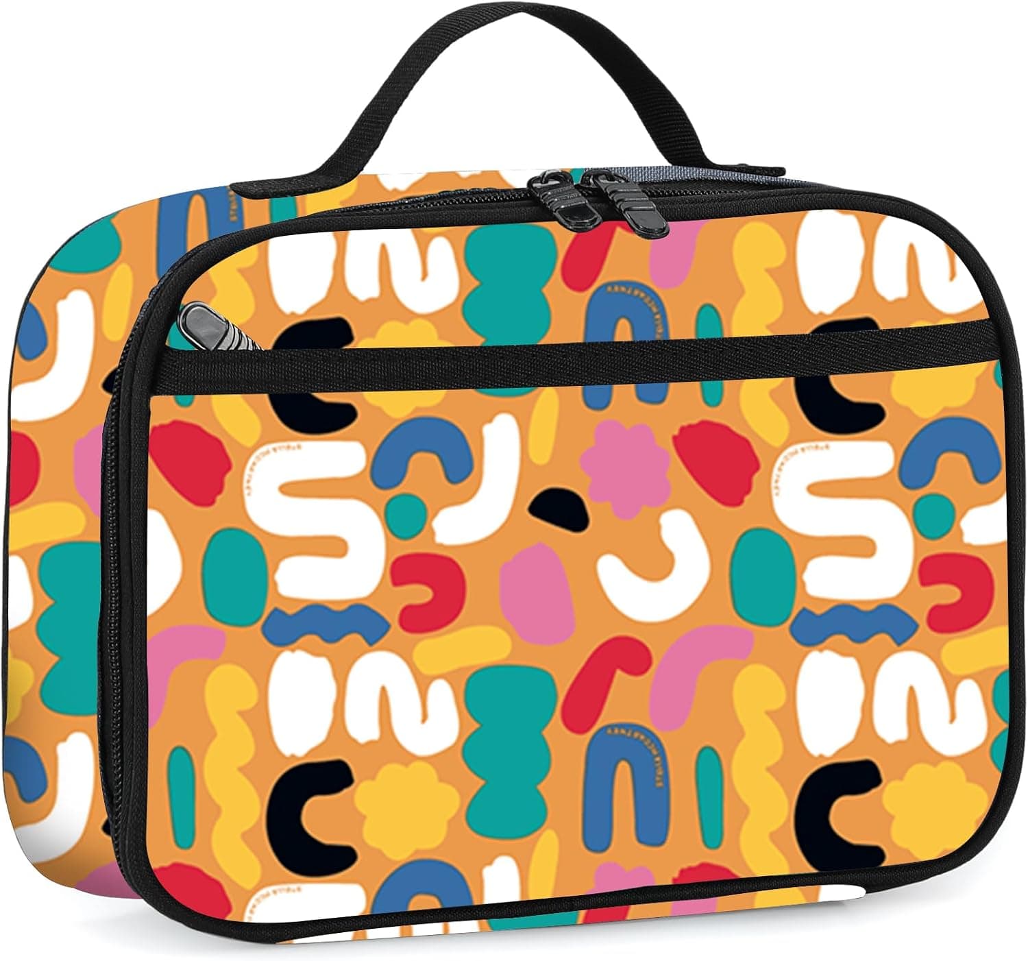 Lunch Box with Padded Liner, Spacious Insulated Lunch Bag Durable Thermal Lunch Cooler Pack with Strap for Men Women Boys Girls Adults School Sports Beach Picnic Work Camp,2 Pocket - image 1