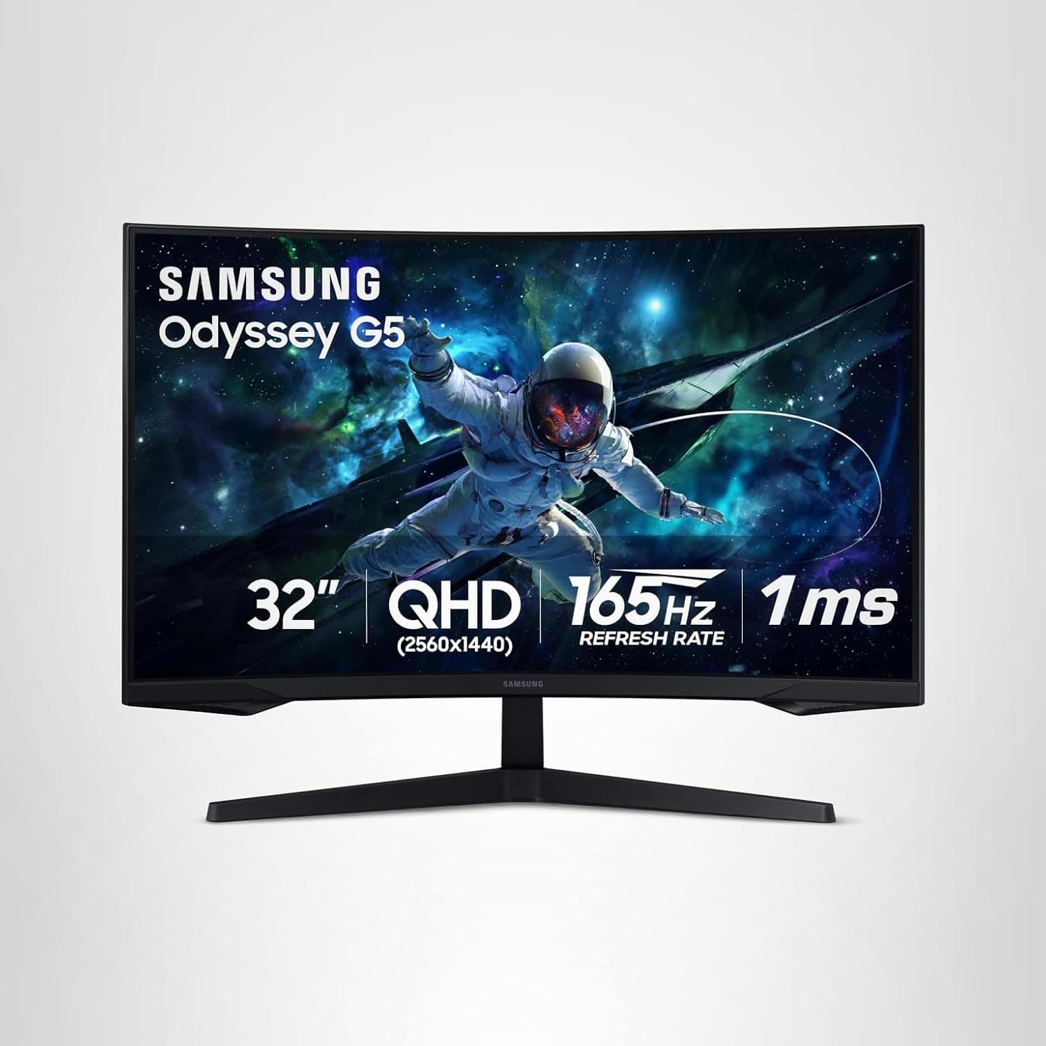 SAMSUNG 32" Odyssey G55C Series QHD 1000R Curved Gaming Monitor, 1ms(MPRT), HDR10, 165Hz