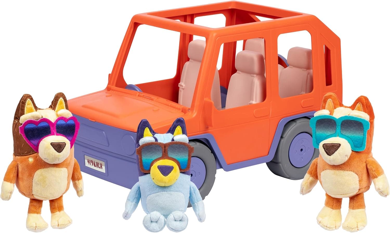 Bluey Big Heeler 4WD Toy Car, Bingo & Chilli Plush Buddies