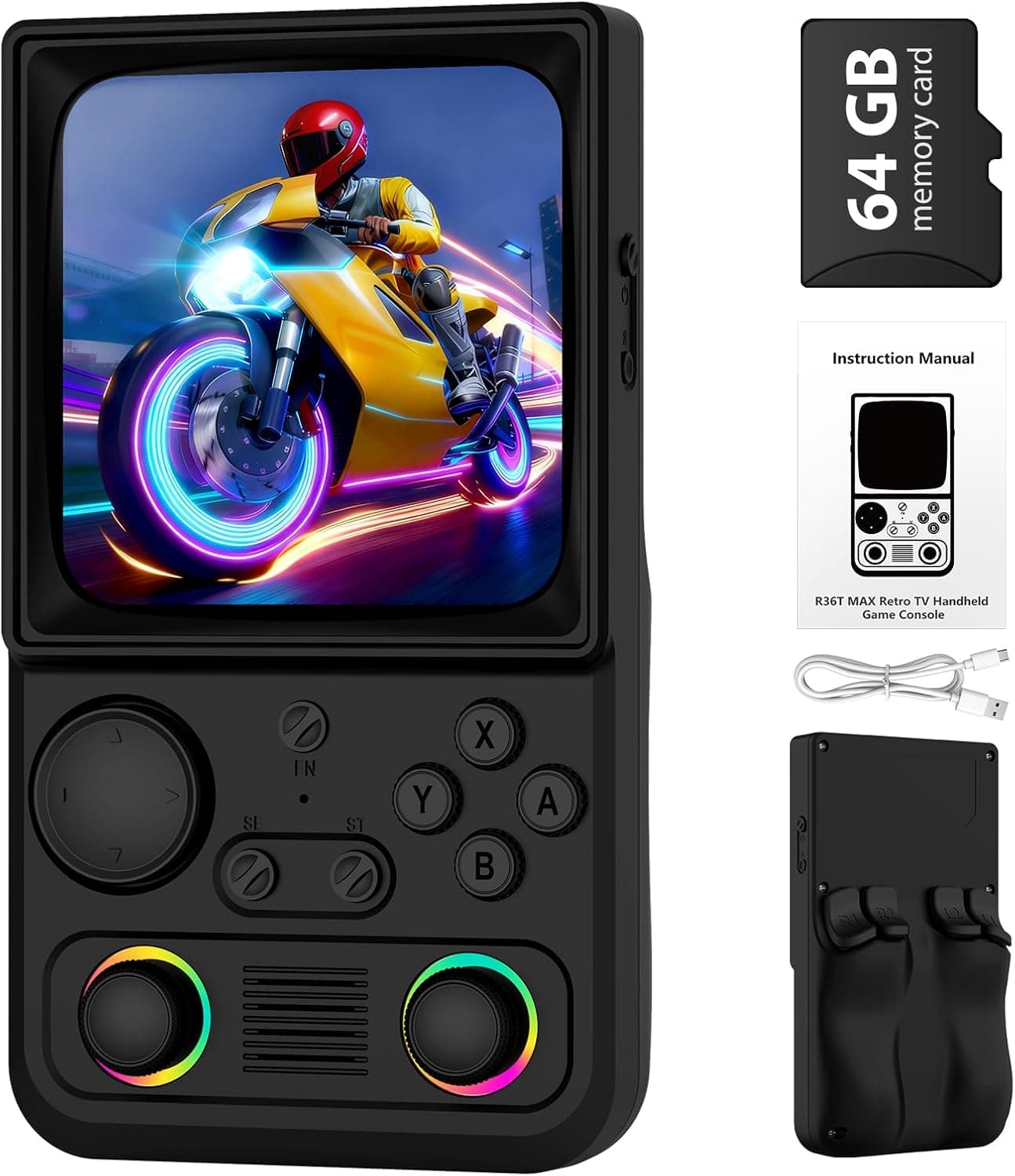 R36TMAX Retro Gaming Console Handheld – 4.0" IPS Screen, 23+ Emulators, 64GB Preloaded Game Console, 5G WiFi Online Play, RGB Joystick, 4000mAh Portable Retro Game Console – Classic Black - image 1