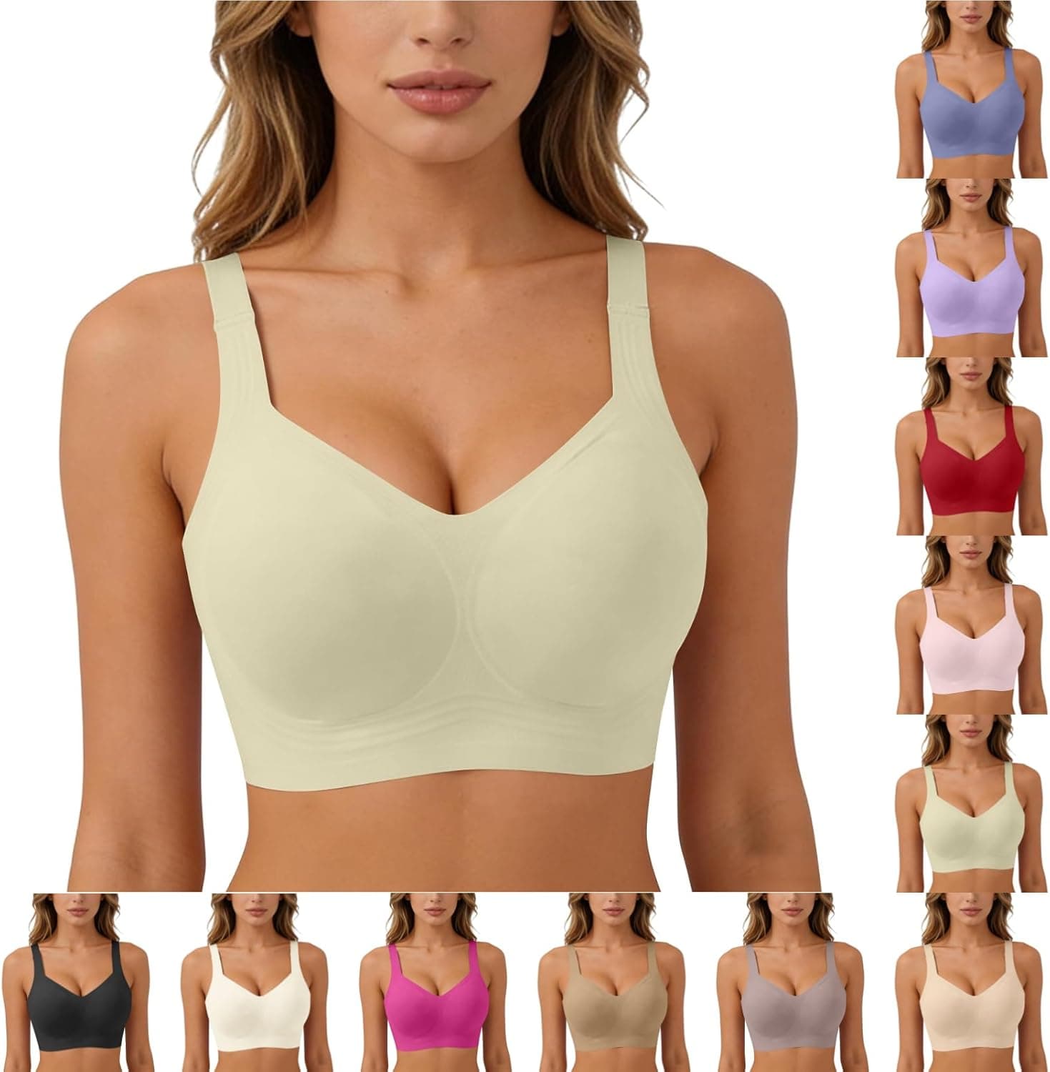 Wirefree Bras for Women Full Coverage No Underwire Everyday Bras Comfortable Wireless Padded Jelly Bras - image 1