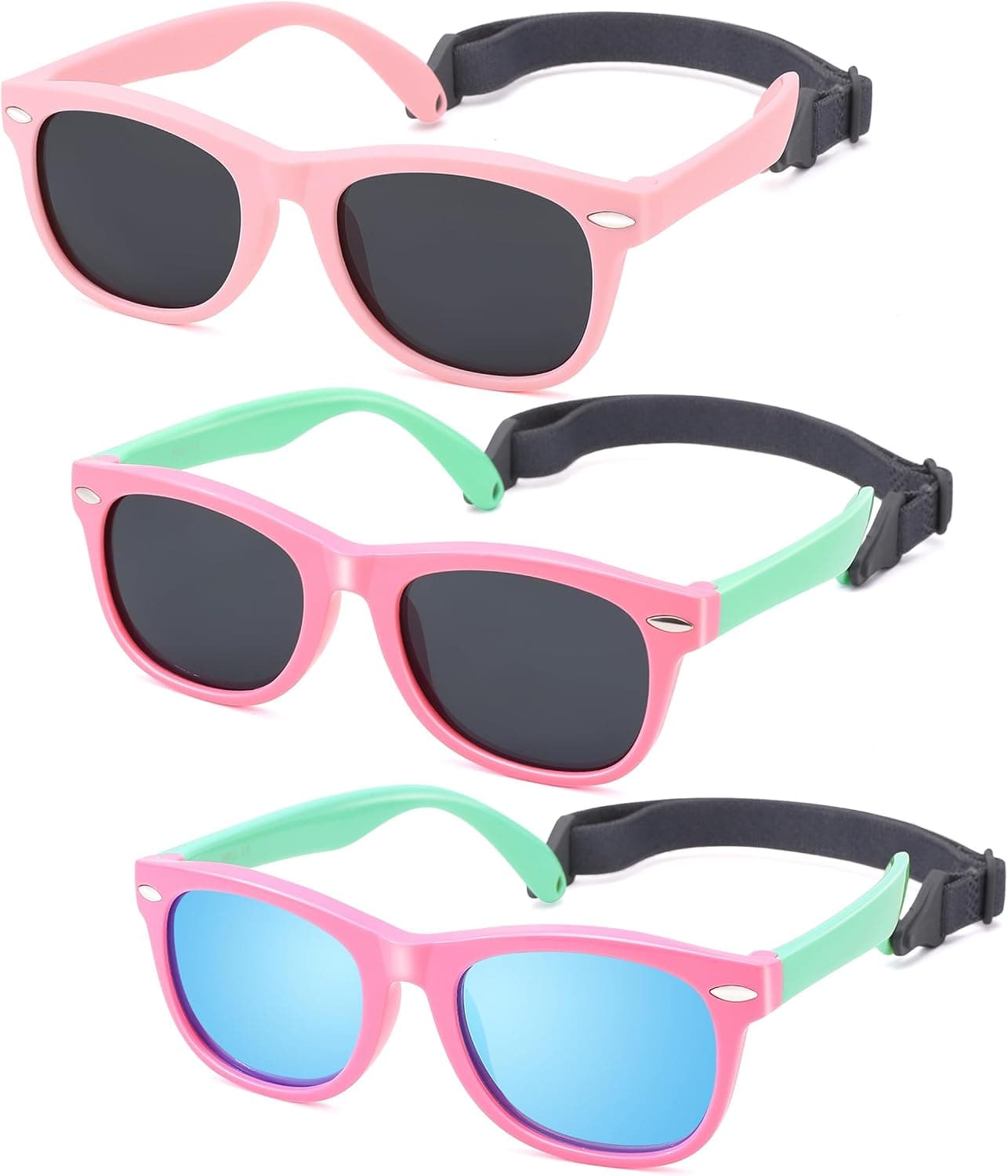 Polarized Baby Sunglasses with Strap - Unbreakable Flexible Infant Sunglasses for Toddlers Age 0-24 Months - image 1