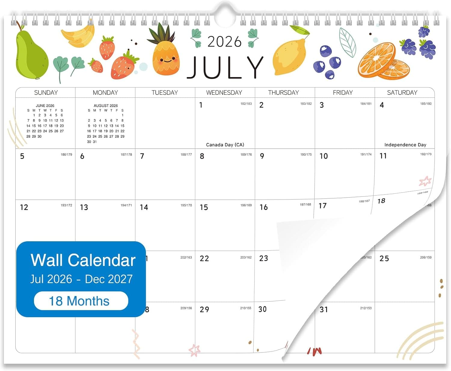 2026-2027 Wall Calendar - 18 Months Wall Calendar 2026-2027 with Thick Paper, Jul 2026 - Dec 2027, 14" x 11", Twin-Wire Binding, Home or Office Calendar for Easy Organizing