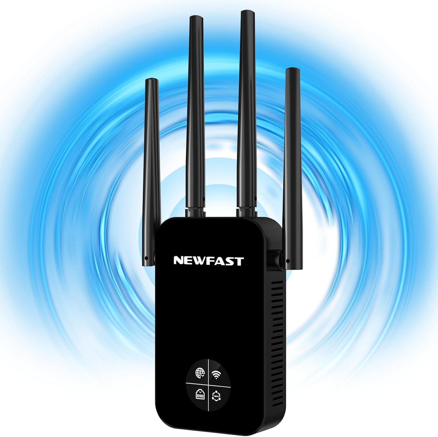 NEWFAST AC1200 WiFi Extender NF-RE523,2026 WiFi Repeater, 1200Mbps Internet Booster,WiFi Extender Signal Booster for Home with Dual Band Antenna,Covers Up to 9800 sq. ft,Compact Design