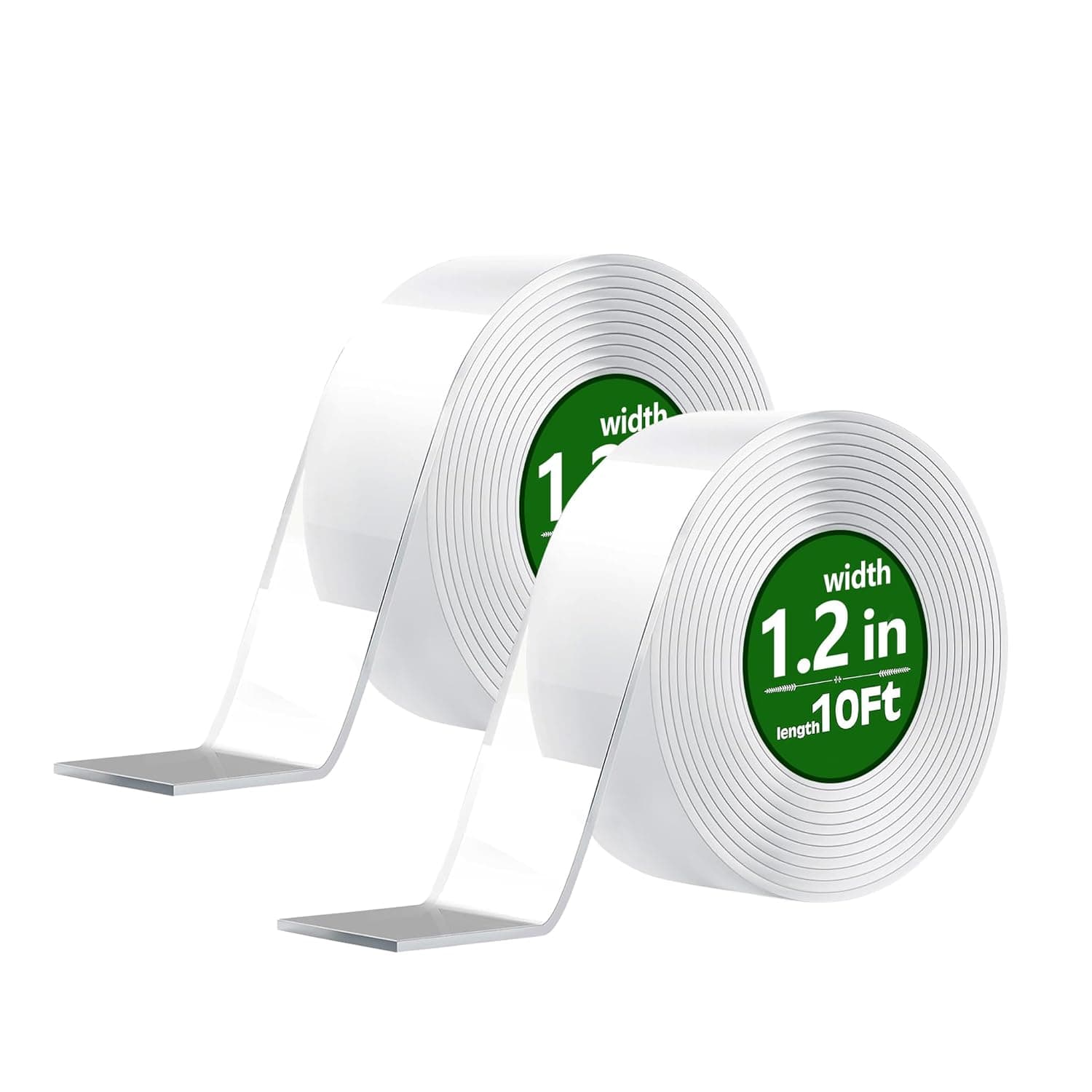 2 Rolls Heavy Duty Double Sided Nano Tape, Strong Adhesive Acrylic Mounting Tape, Removable Traceless Washable Strips, Transparent No Drill Wall Tape for Home Office Car Organization & Decor