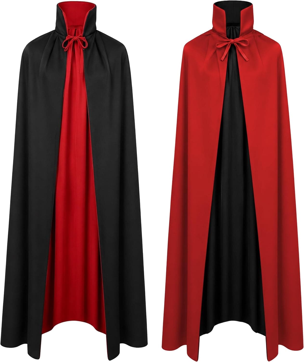 Vampire Stand Collar Cloak Reversible Witch Cape Halloween Costumes (47”)