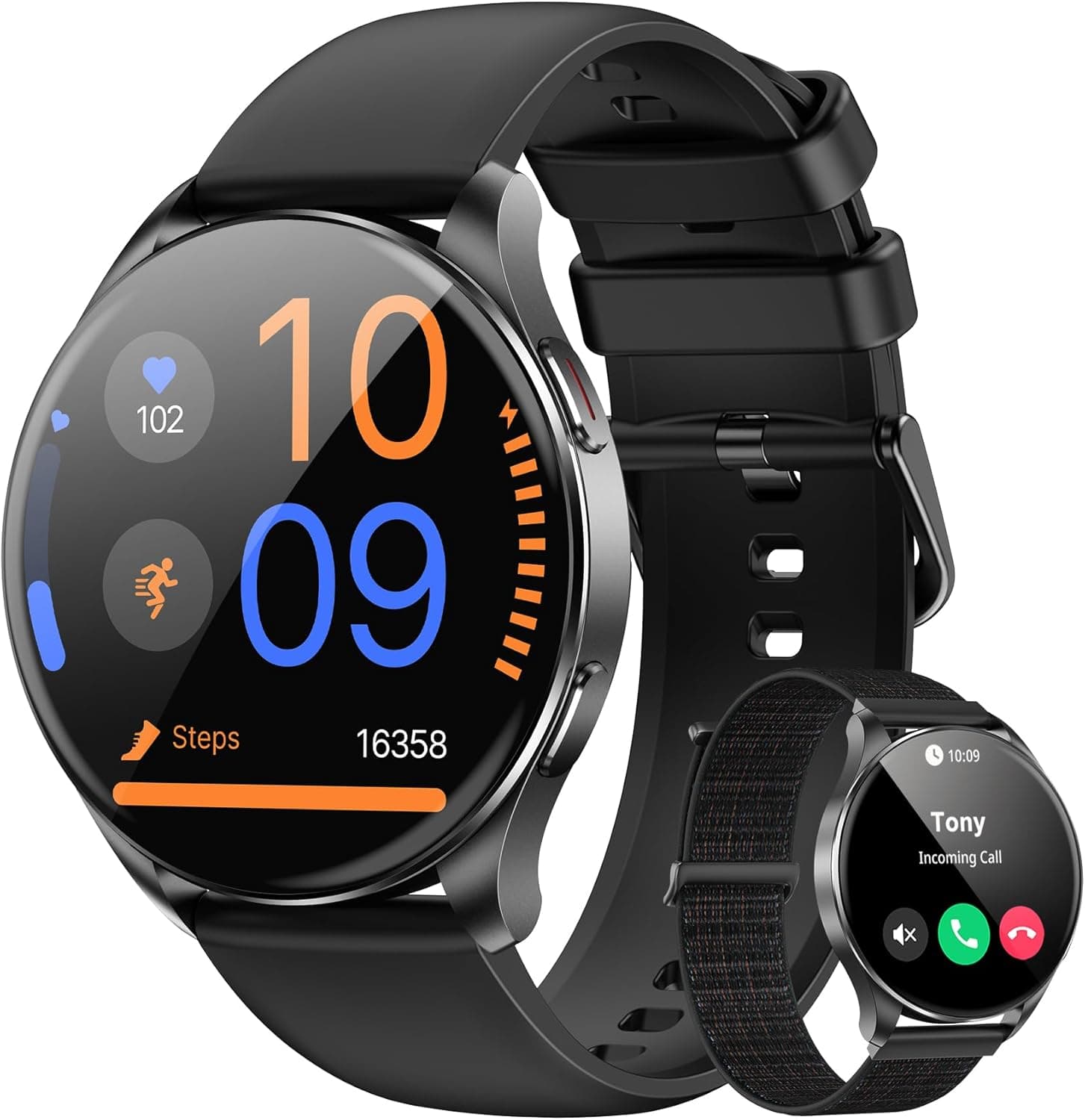 Blackview Smart Watch for Women Men (Make/Answer Calls),1.43''AMOLED Touchscreen Fitness Tracker with 100+ Sports Modes, Heart Rate/SpO2/Sleep Monitor/2 Straps, Smartwatch for iPhone & Android - image 1