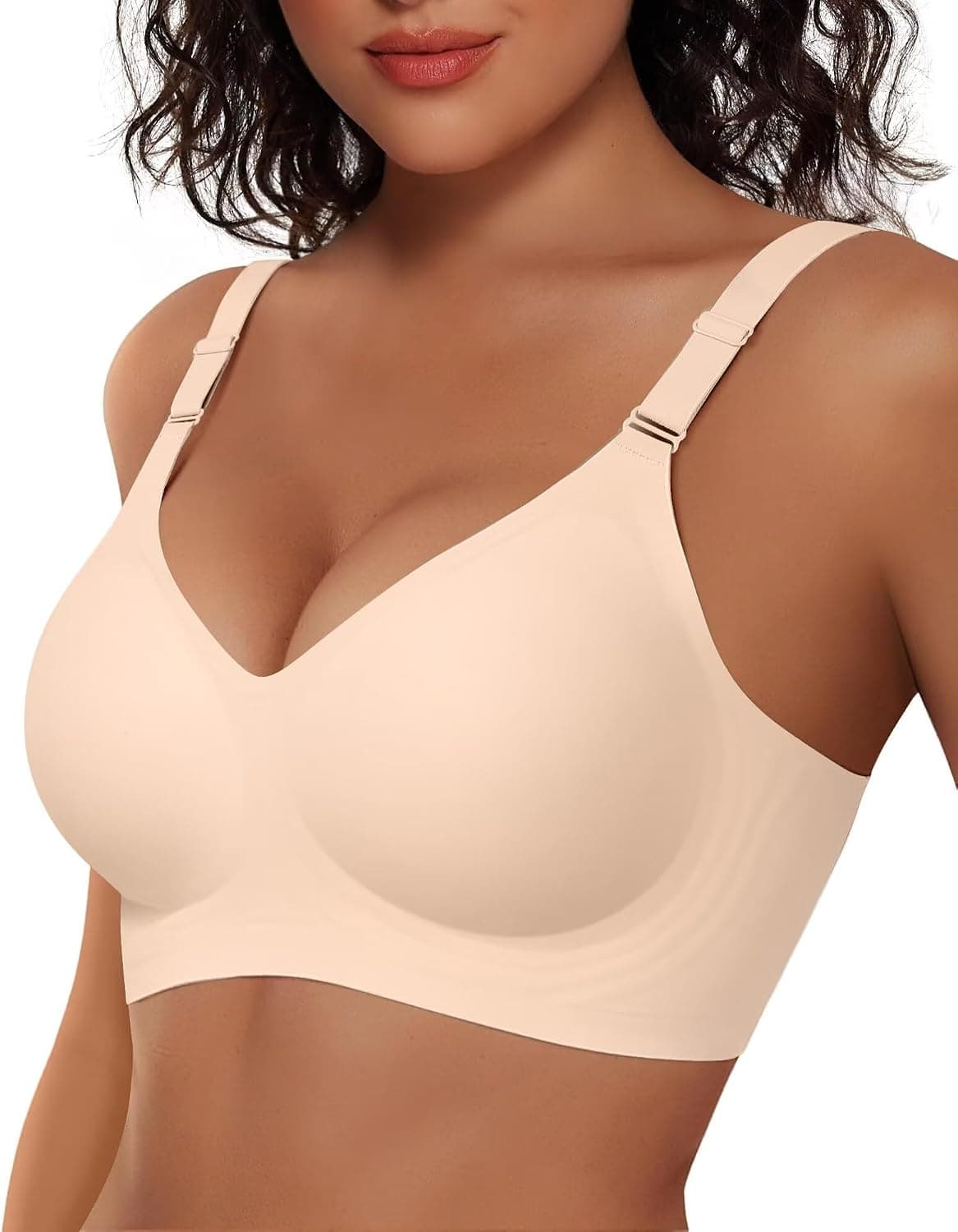 Vertvie Womens Wireless Jelly Bras No Underwire Push Up Seamless Bra Supportive Full Coverage Bralette Regular and Plus Size
