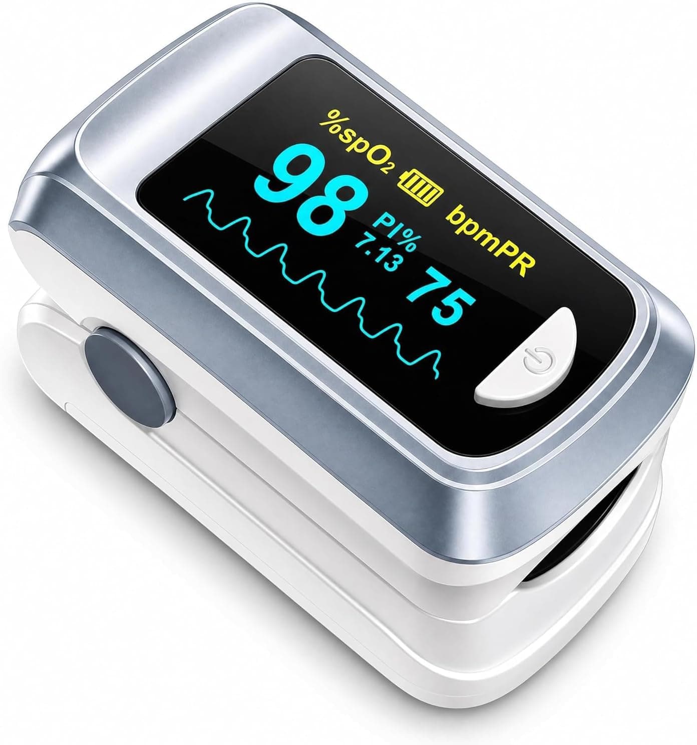 Fingertip Pulse Oximeter Blood Oxygen Saturation Monitor (Pulse Ox, Heart Rate, and Fast SpO2 Reading)