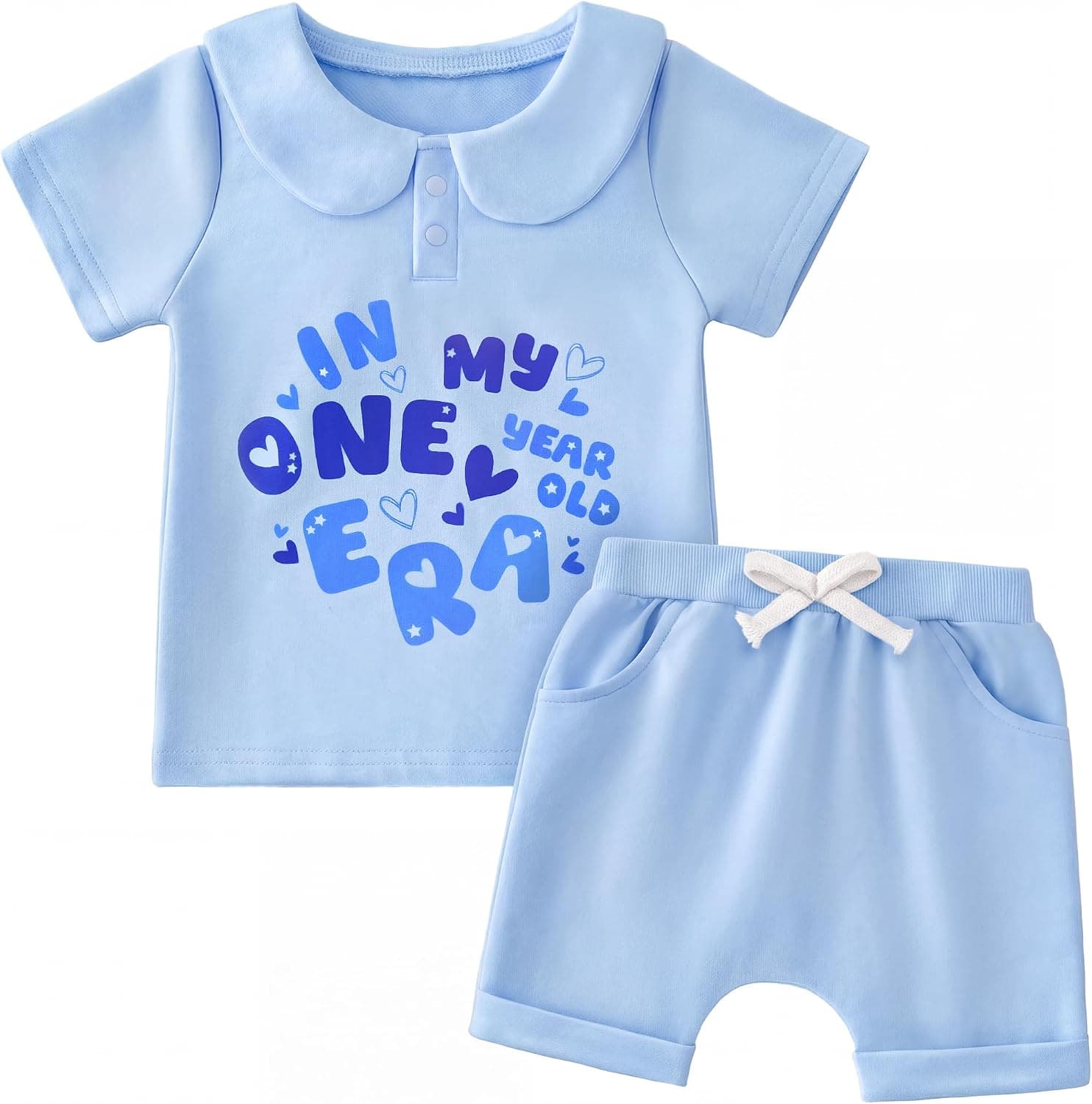 HONGTEYA Baby Girl First Clothes In My One Year Old Era Birthday Outfit 1 Year Old Girl Gifts Summer Casual Short Set