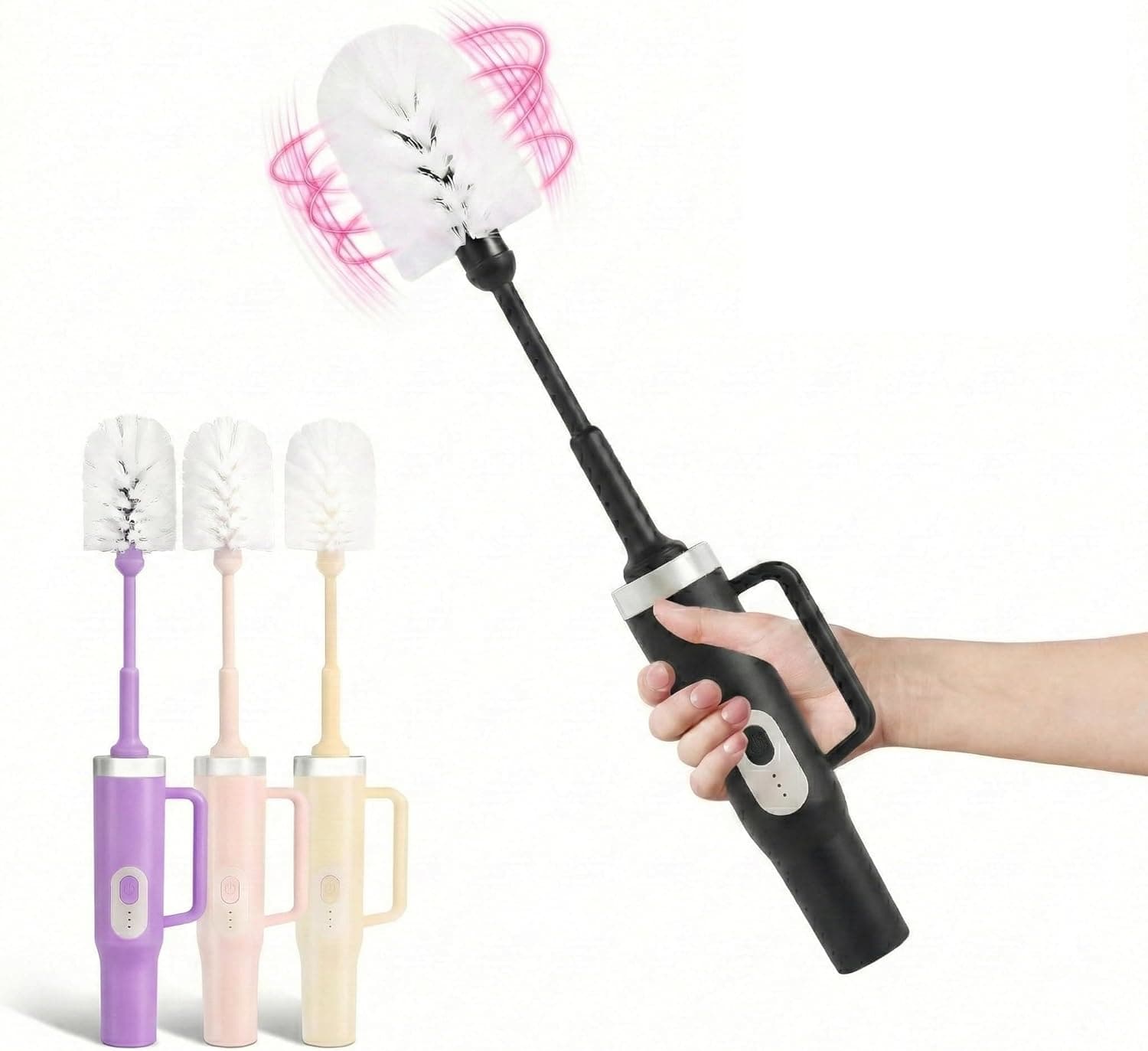 2 in 1 Electric Bottle Brush Set with Straw Cleaner - 14.5" Long Handle Cup Brush for Stanley 40oz Tumbler, 2-Speed Rotating Water Bottle Brush, 2000mAh Rechargeable, Portable Hook - image 1