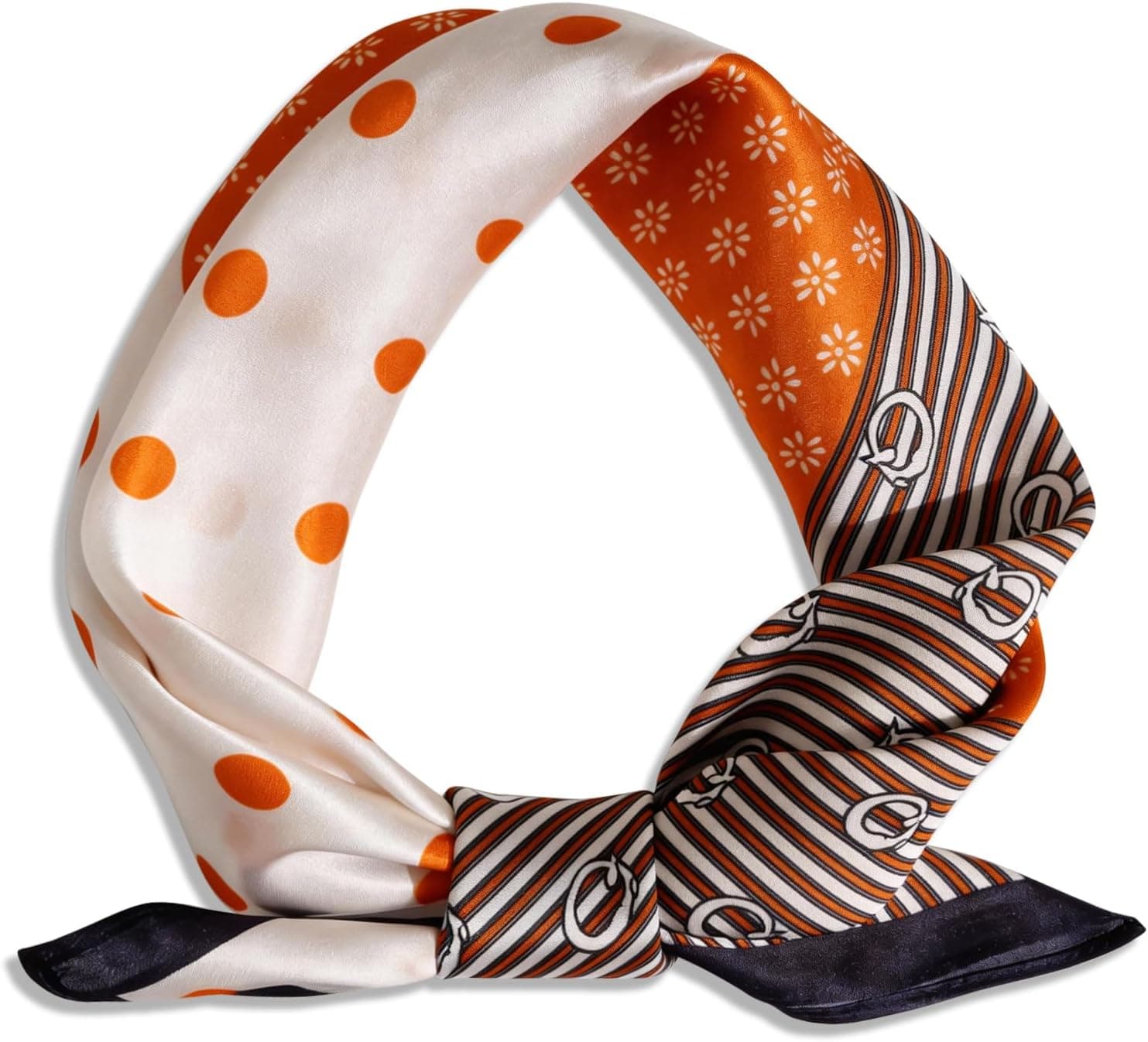Ciormis 100% Mulberry Silk Scarf- 21" Square Neck Hair Scarves Lightweight Neckerchief for Women Ladies Men with Gift Box