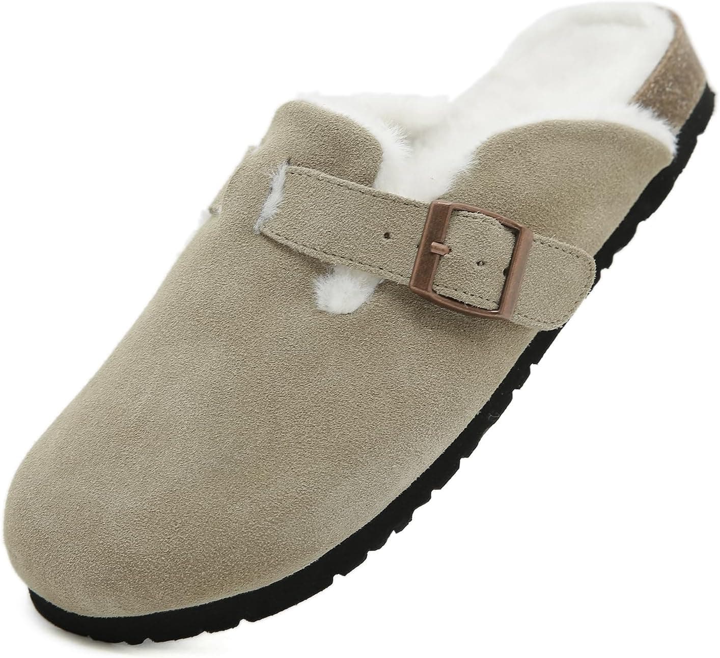 Dumalum Suede Clogs for Women and Men - Adjustable Buckle Slip-on Cork Footbed Mules with Antislip Sole - Unisex Slippers - image 1