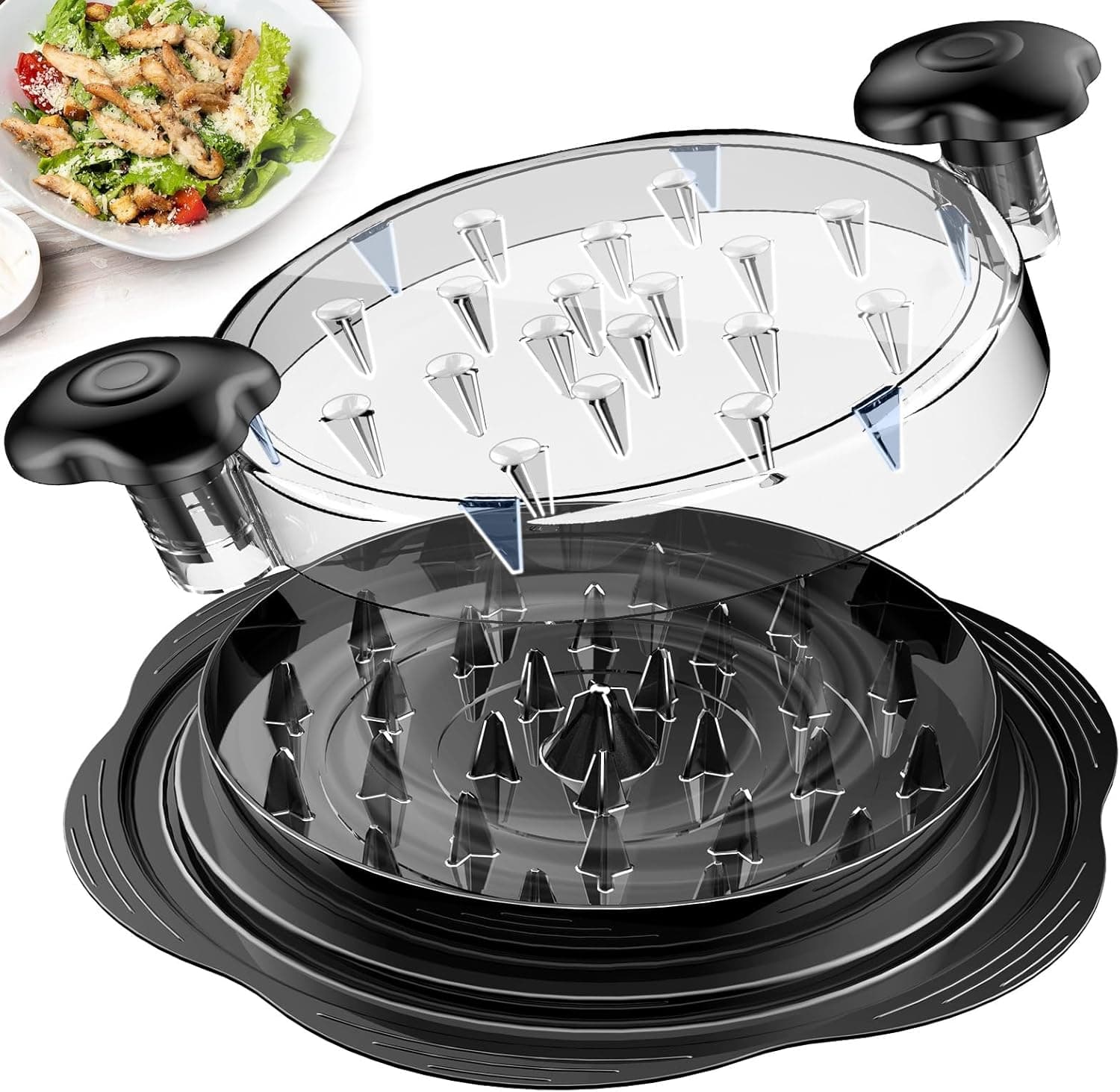 SURETIVIAN Large Chicken Breast Shredder Tool with Brush & Fork - Visible Meat Shredder Machine