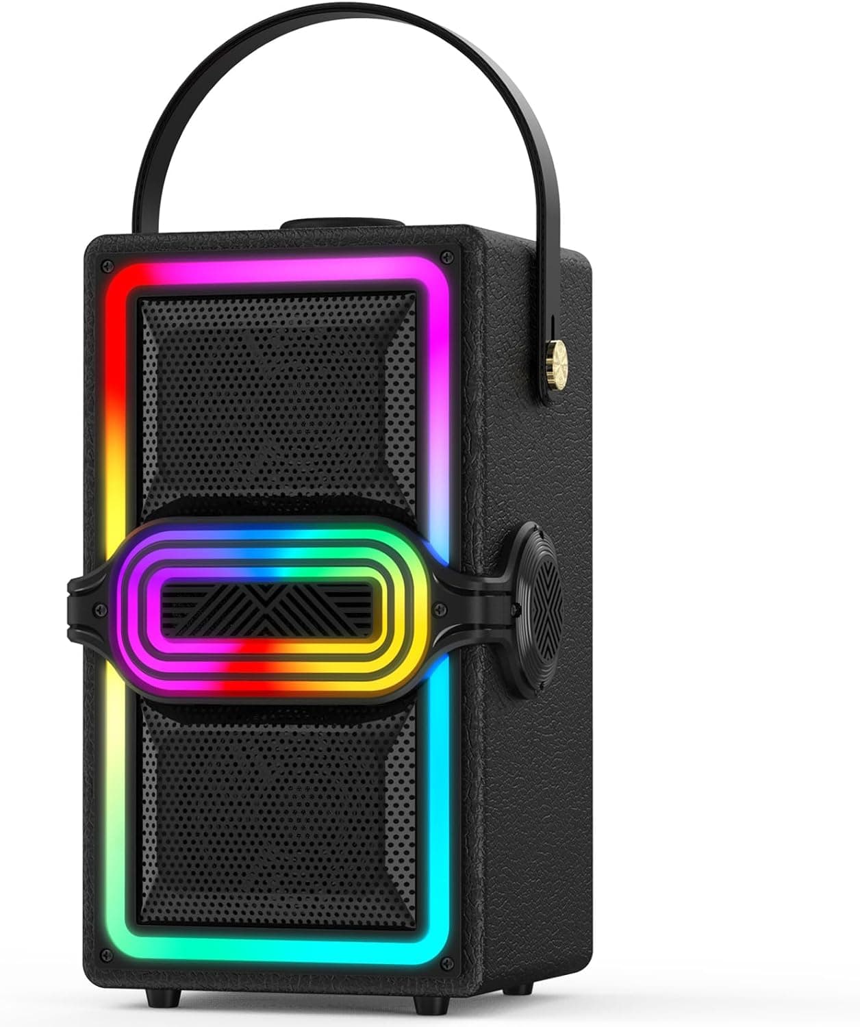 Bluetooth Speaker, 120W Peak Power Wireless Speakers Boombox with Deep Bass, Portable Loud Stereo Sound Subwoofer with LED Light Show for Party, Outdoor, Camping (Black)