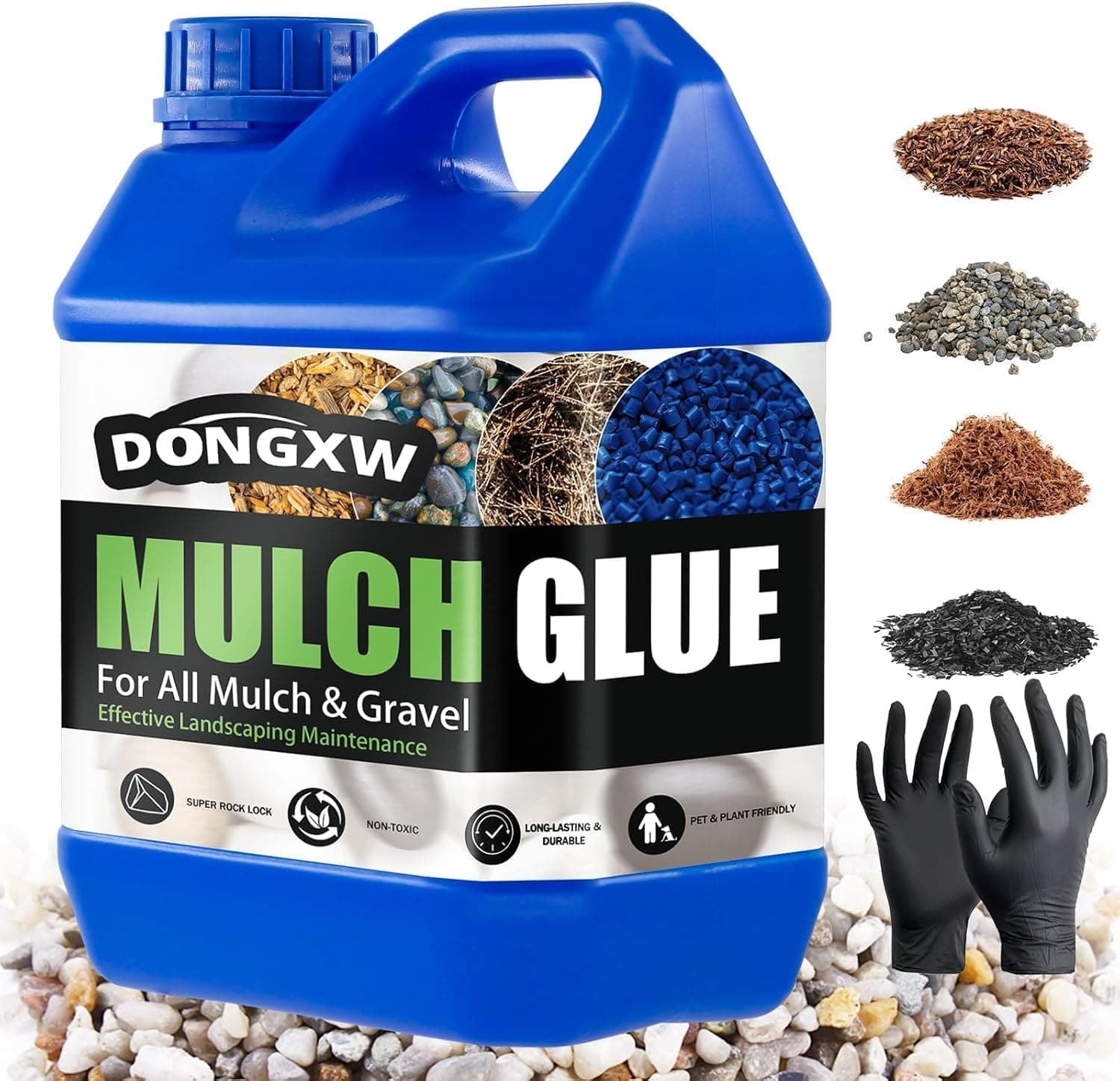 Mulch Glue for Landscaping, 64oz Concentrated Rock Glue, Weather-Resistant Gravel Binder & Stabilizer, Non-Toxic Pet-Safe Adhesive for Pea Gravel, Stones & Pebbles, Outdoor Garden Paths & Walkways - image 1