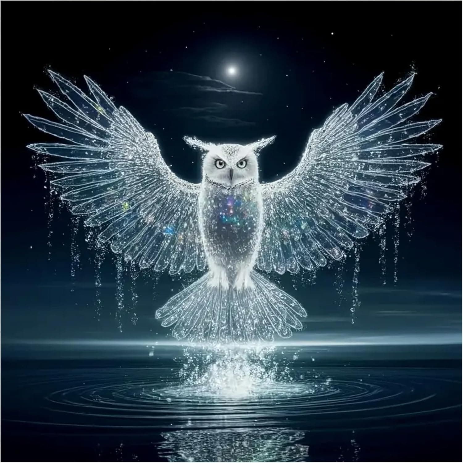 Lophomie Diamond Art Kits for Adults, 5D Owl Diamond Painting Kits for Beginners, DIY Full Drill Round Gem Arts Crafts for Home Wall Decor 14x14 Inch - image 1