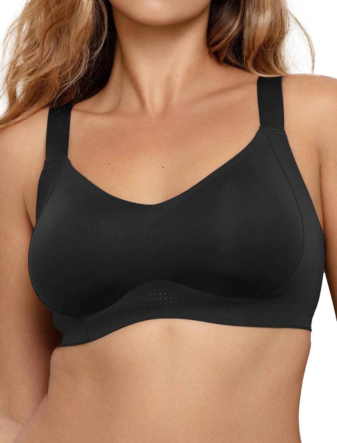 COMFELIE Minimizer Seamless Wireless Bra Full Coverage V-Neck Soft Breathable Bras for Women Push Up Everyday Bra - image 1