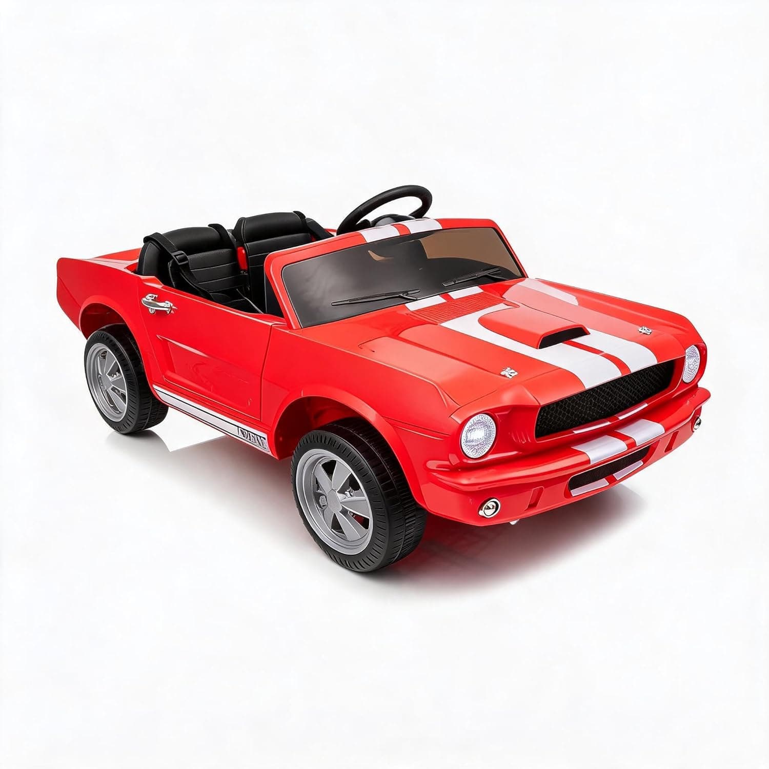 2-Seater Ride on Car Licensed Shelby GT350 – 24V Electric Vehicle with Remote Control for Kids, LED Lights, Music, Safety Belt, Multiple Colors - Red