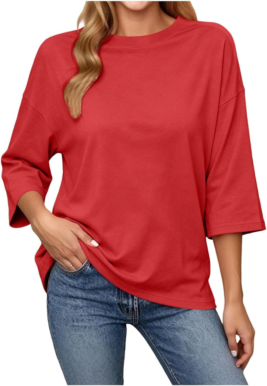 Womens Tops Trendy Casual Tie Back T Shirts Crewneck Casual Going Out Tops for Women Loose Basic Tee Summer Outfits