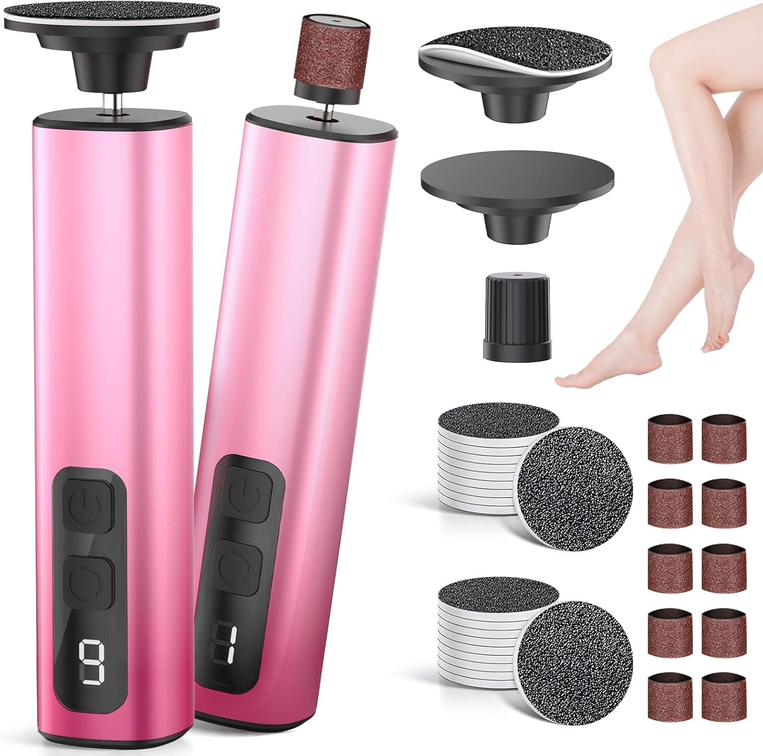 Upgraded Electric Foot Callus Remover, Rechargeable Electric Foot File for Cracked Heels, 9 Speeds Dead Skin Callus Remover, Cordless Electric Nail Drill File Pedicure Tools with Sandpaper Discs