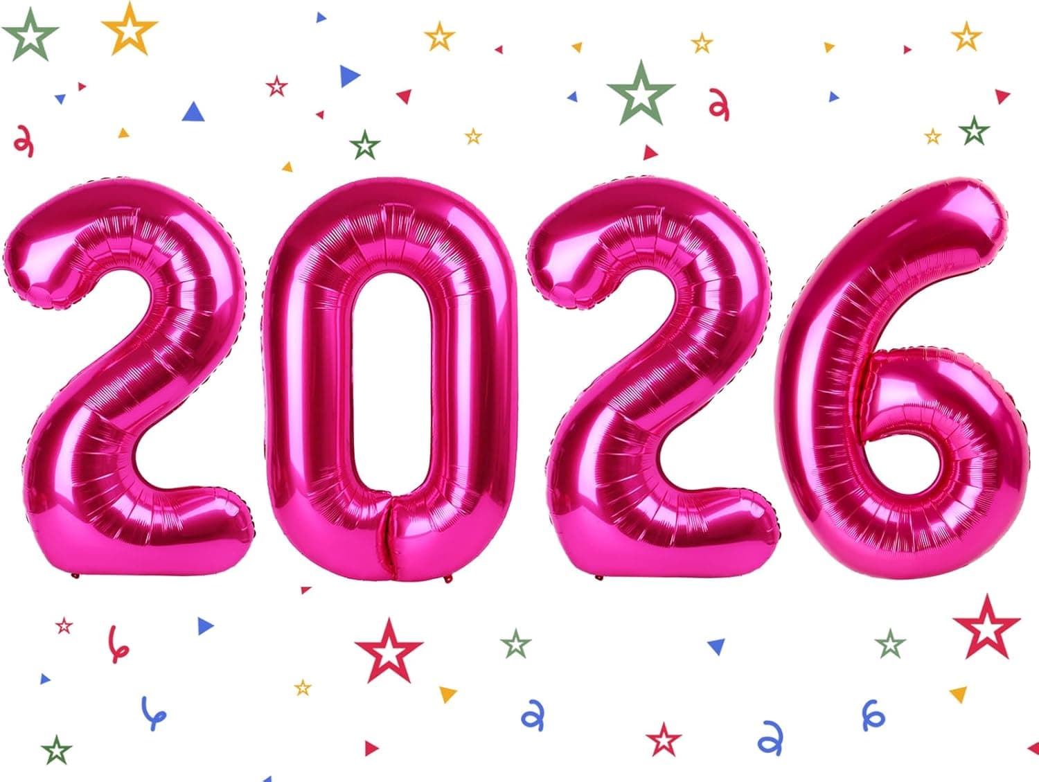 2026 Balloon - Hot Pink Birthday Number Balloons, 40 Inch Large Foil Balloons for Men Women Boys Girls Hot Pink Themed Birthday Decorations，Number 2026 Balloon， class of 2026 decorations - image 1