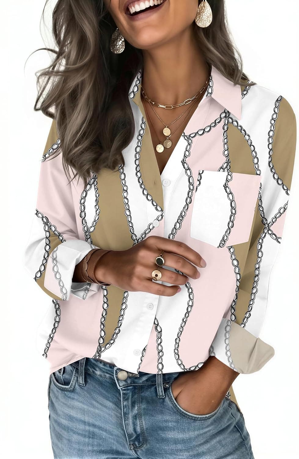 Zeagoo Blouses for Women Long Sleeve Dressy Casual Button Down Shirts