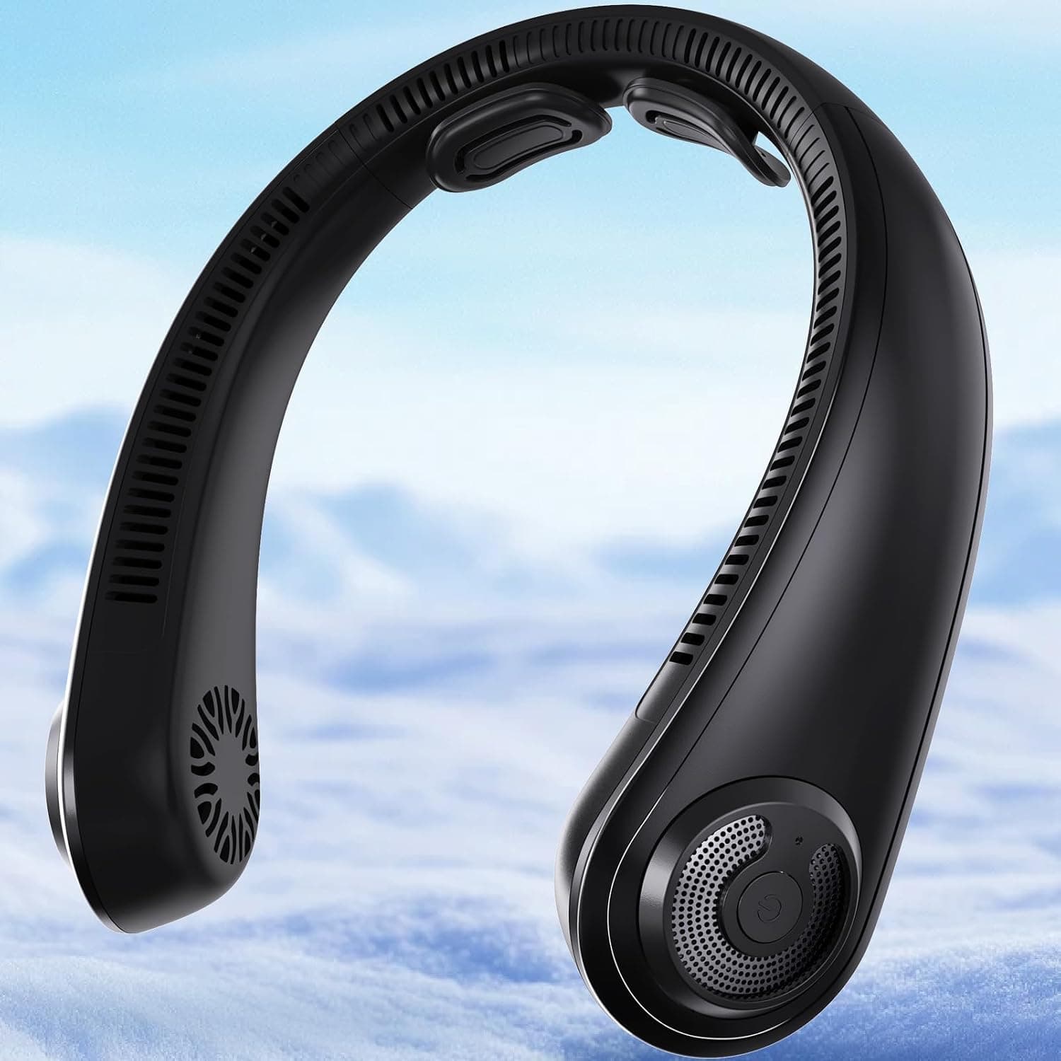 Neck Fan - Portable Personal Cooling Bladeless Around the Neck Fans that Blow Cold Air Rechargeable with 5 Speeds, Neck Support for Hot Flashes, Disneyland, Travel, Cooler Gift for Women Men - image 1