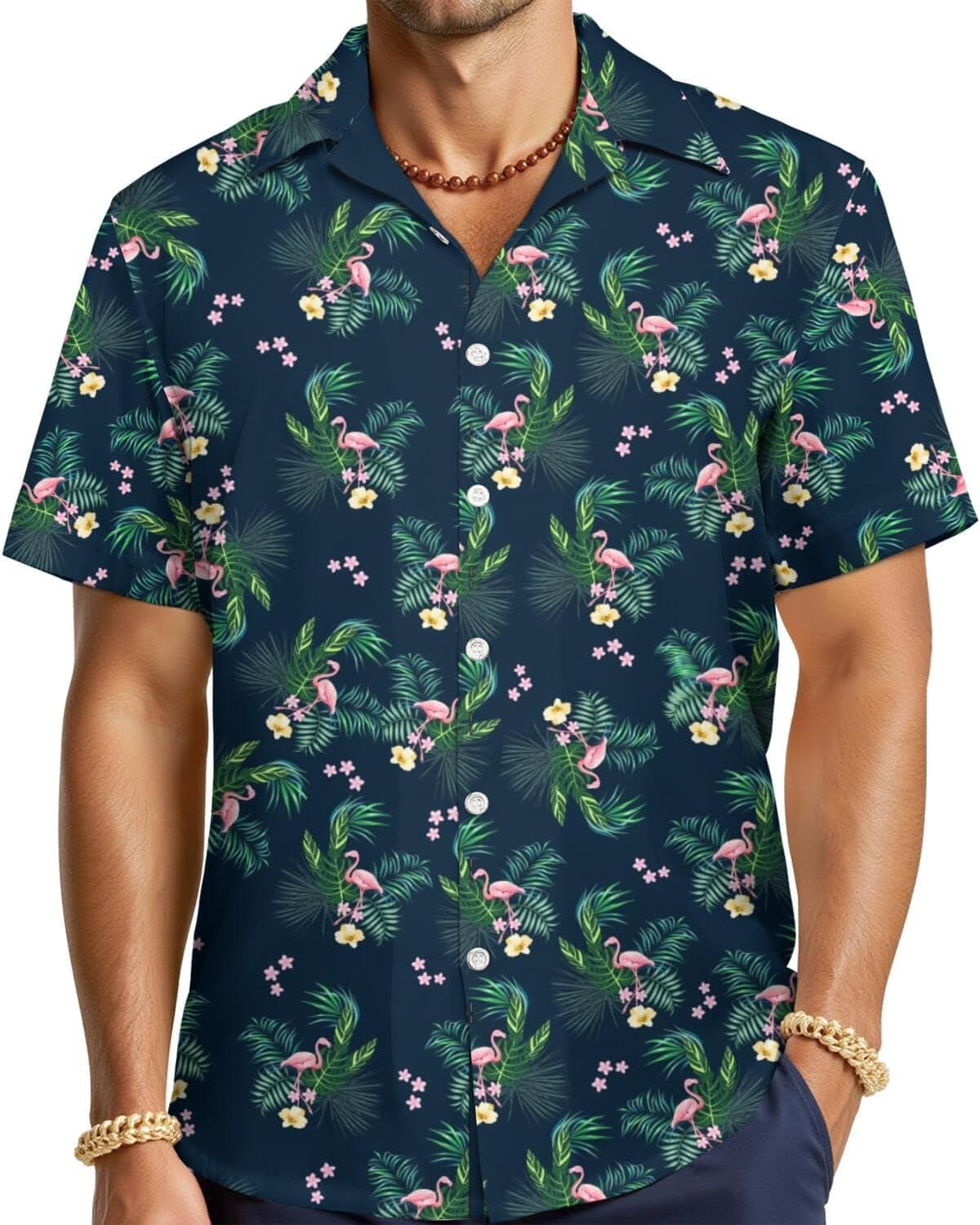 Mens Funny Hawaiian Shirt Short Sleeve Button Down Shirts Casual Tropical Printed Summer Beach Shirts