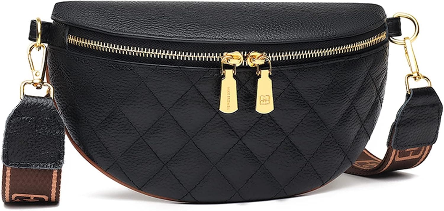 Small Crossbody Sling Bag for Women Trendy - Fanny Packs Leather Chest Belt Bum Bag Anti Theft Purse for Travel