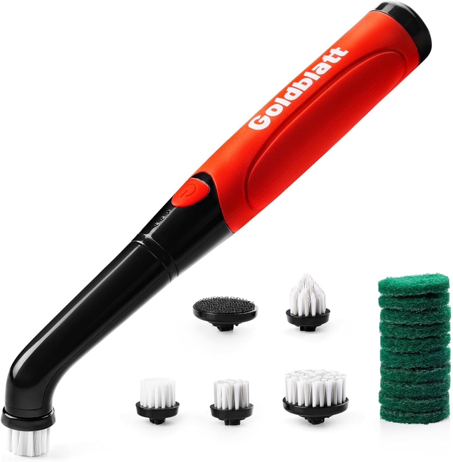 Goldblatt 18-Piece Cordless Electric Spin Scrubber Kit, Handheld Power Brush for Bathroom, Kitchen, Shower, Tile, Grout and Household Surfaces