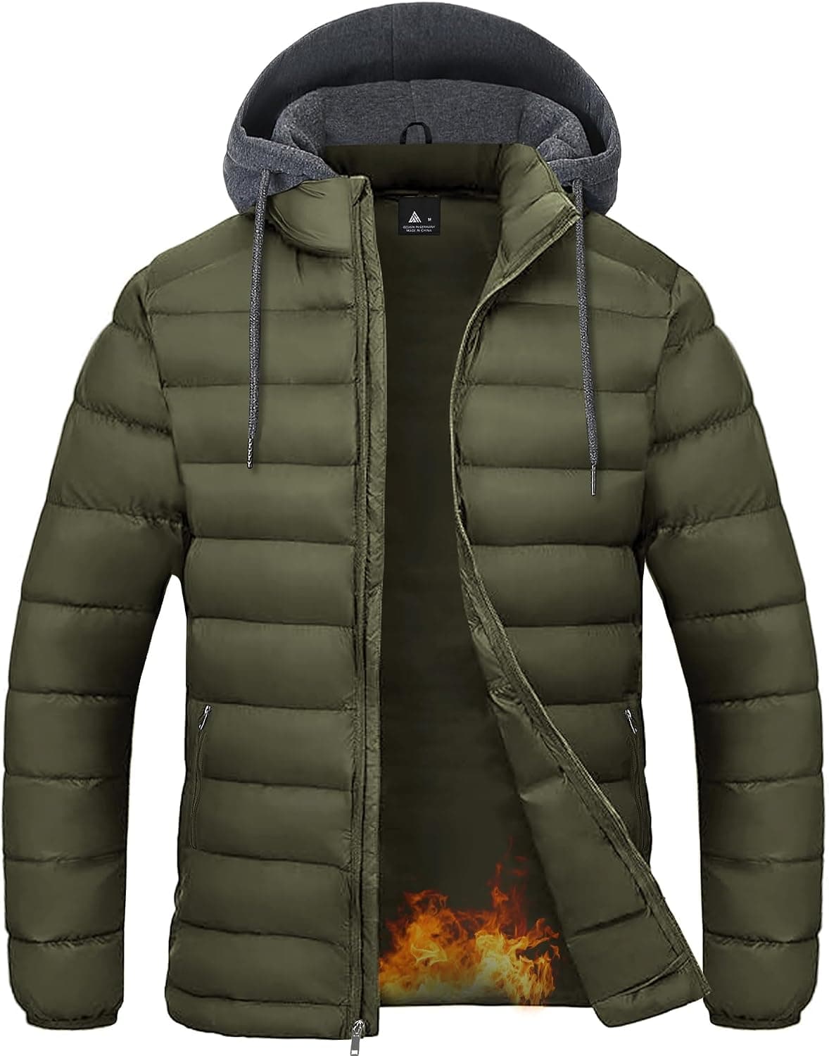 SWISSWELL Mens Lightweight Puffer Jacket with Hood Quilted Insulated Water-Resistant Coat Warm Winter Zip Up Hooded Jacket