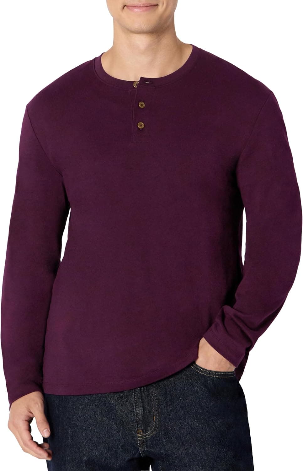 Amazon Essentials Men's Long-Sleeve Henley Shirt - image 1
