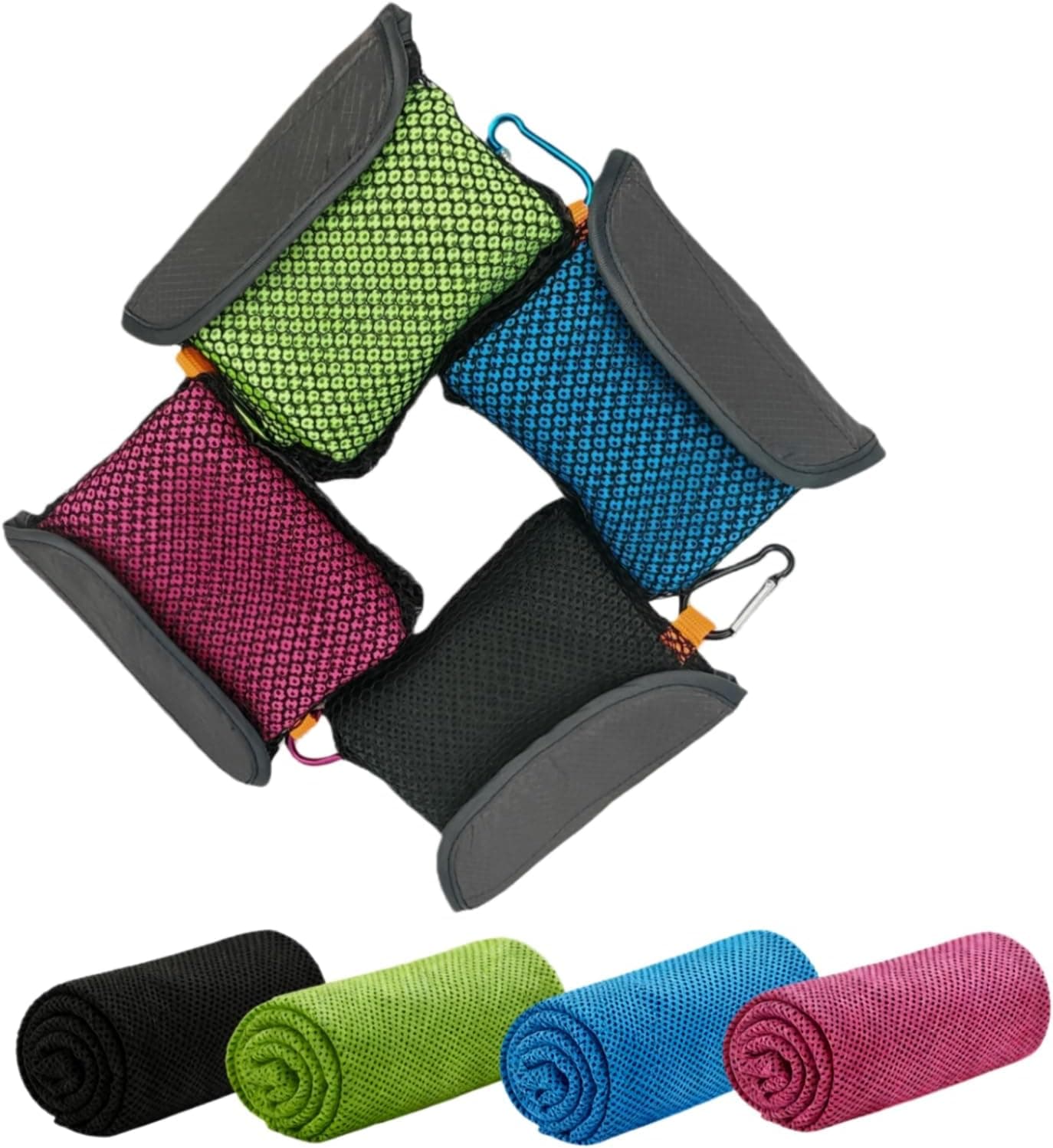 4 Pack Cooling Towels (38"x10"),Ice Towel for Cooling Towels for Neck and Face,Gym Towel for Working Out, Soft Breathable Microfiber Ice Towel for Yoga Sport Running Golf - image 1