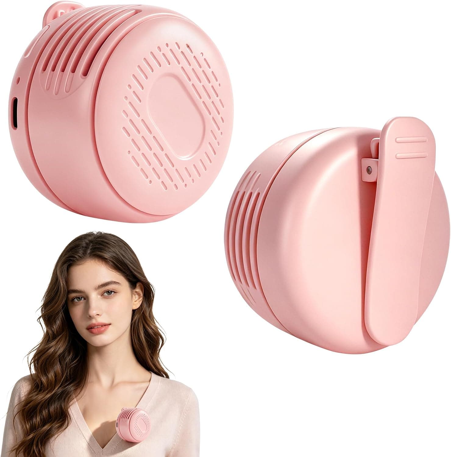 Portable Clip-On Fan, Mini USB Rechargeable 360° Rotatable Fan,Adjustable 3-Speed Suspended Whirlwind Fans, For Outdoor & Travel & Office, Travel Accessories, Gift