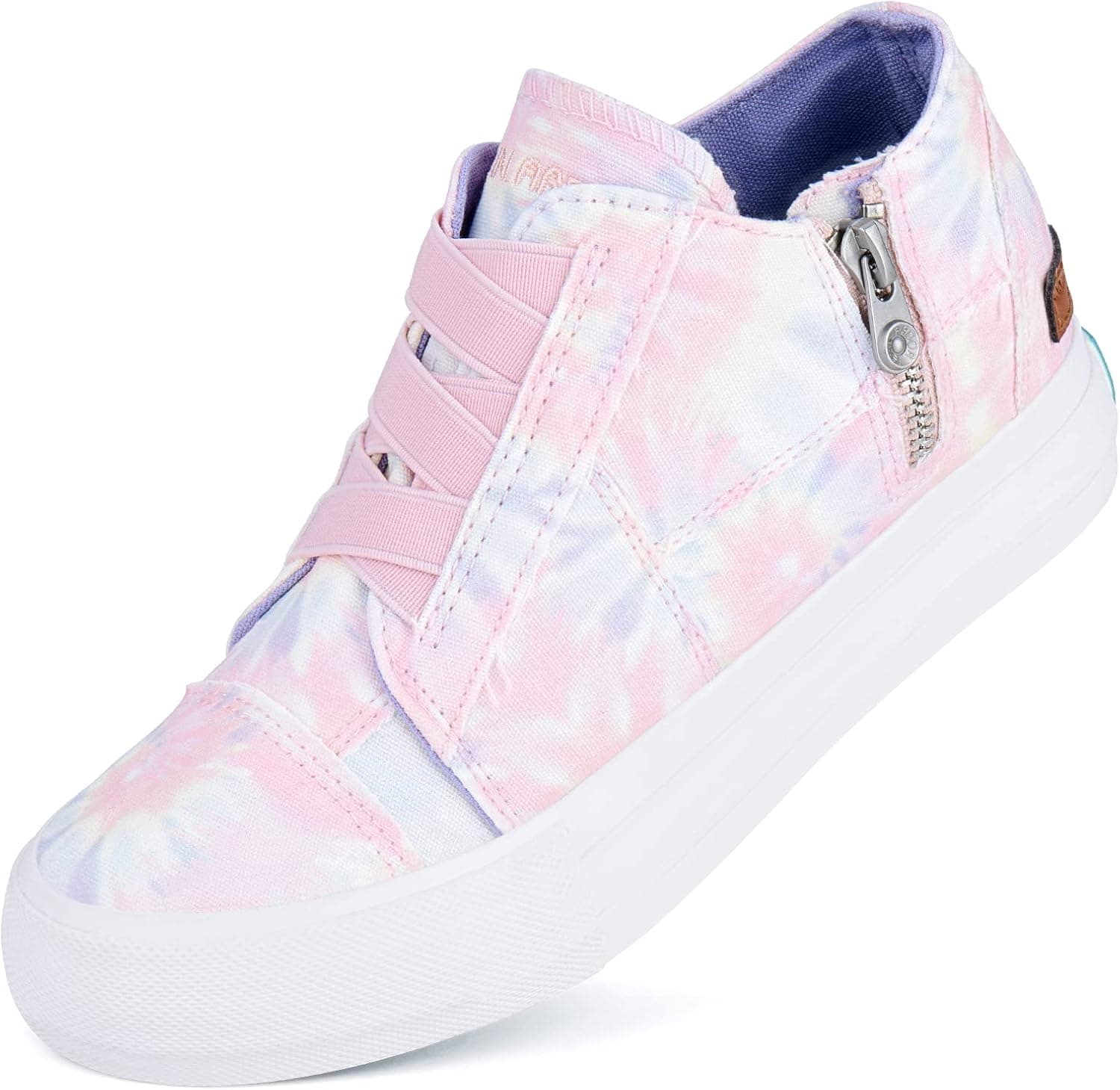 JENN ARDOR Wedge Sneakers for Women Fashion Canvas Shoes Casual Platform Hidden Heel Womens Slip On Sneaker Non Slip Side Zipper