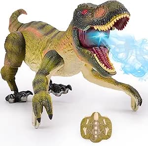 NEXBOX Remote Control Dinosaur Toy – Walking T‑Rex with Touch Control, Roar, Spray, Lights