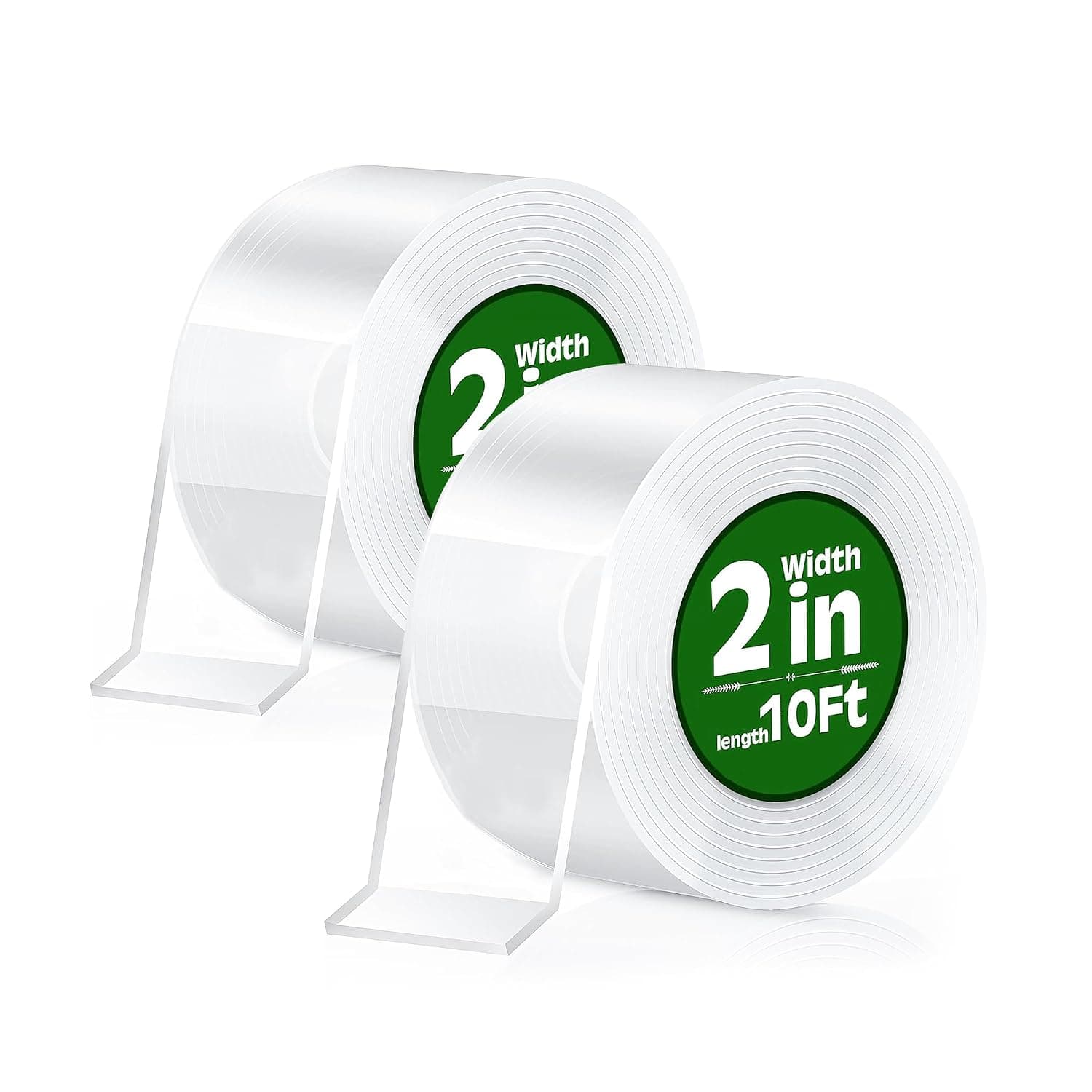2 Rolls Heavy Duty Double Sided Nano Tape, Strong Adhesive Acrylic Mounting Tape, Removable Traceless Washable Strips, Transparent No Drill Wall Tape for Home Office Car Organization & Decor - image 1