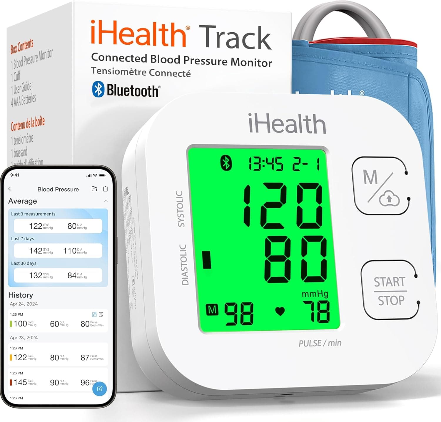 iHealth Smart Upper Arm Blood Pressure Monitor with Bluetooth & Large Display