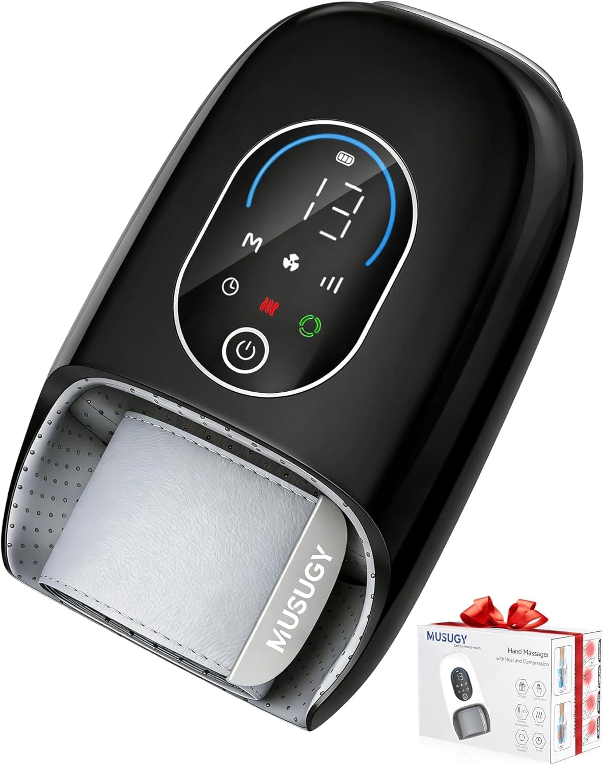 Hand Massager with Heat and Compression : Full Hand and Wrist Comfort Massage - 6 Modes & 6 Intensity with Touchscreen Control - for Daily Relaxation (Black) - image 1