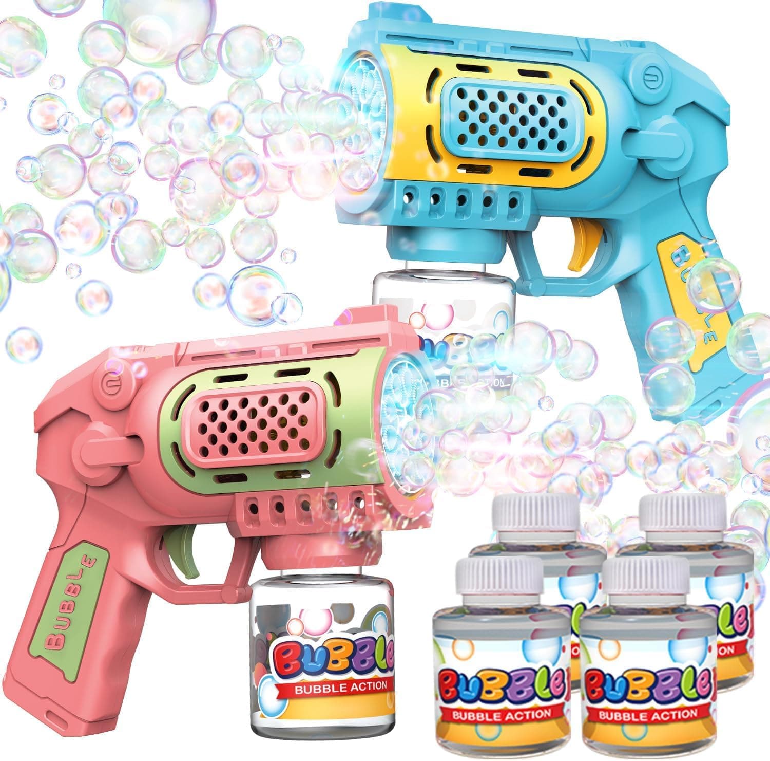 EagleStone Bubble Gun Toys for 3+ Year Old Kids Boys Girls, 2 Pack Automatic Bubble Machine with Bubble Solution, Summer Outdoor Kids Toys for Ages 3-4,4-6,5-7, Birthday Gifts for 3 4 5 6 7 8 Year Old - image 1