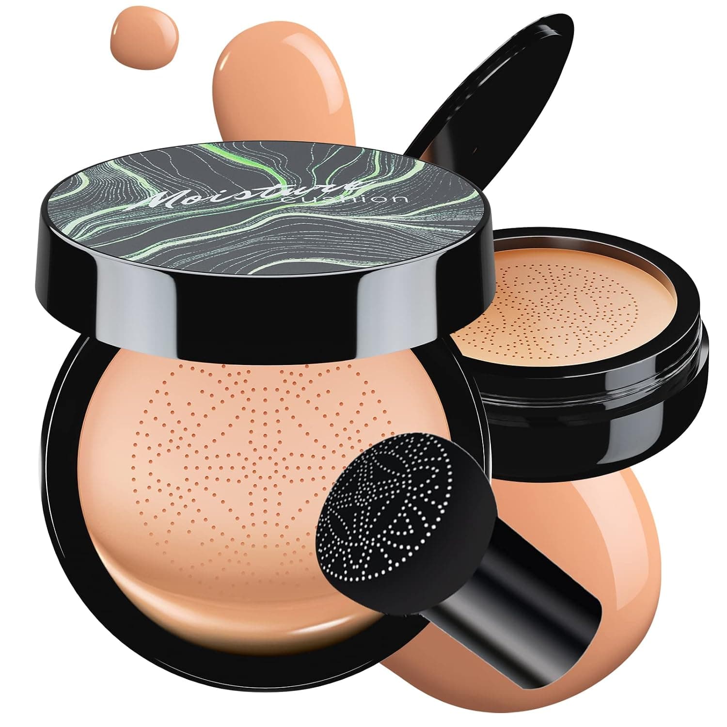Mushroom Head Air Cushion CC Cream - Tattoo Cover up BB Cream Foundation Makeup Moisturizing Concealer Long-Lasting, Cushion Foundation Full Coverage Self Adjusting (Nude) - image 1