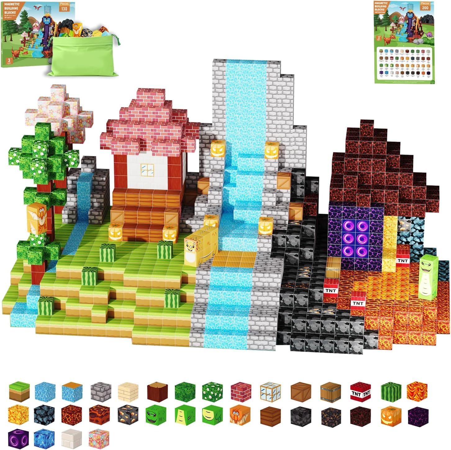 Belveora Magnetic Building Blocks - 130 PCS