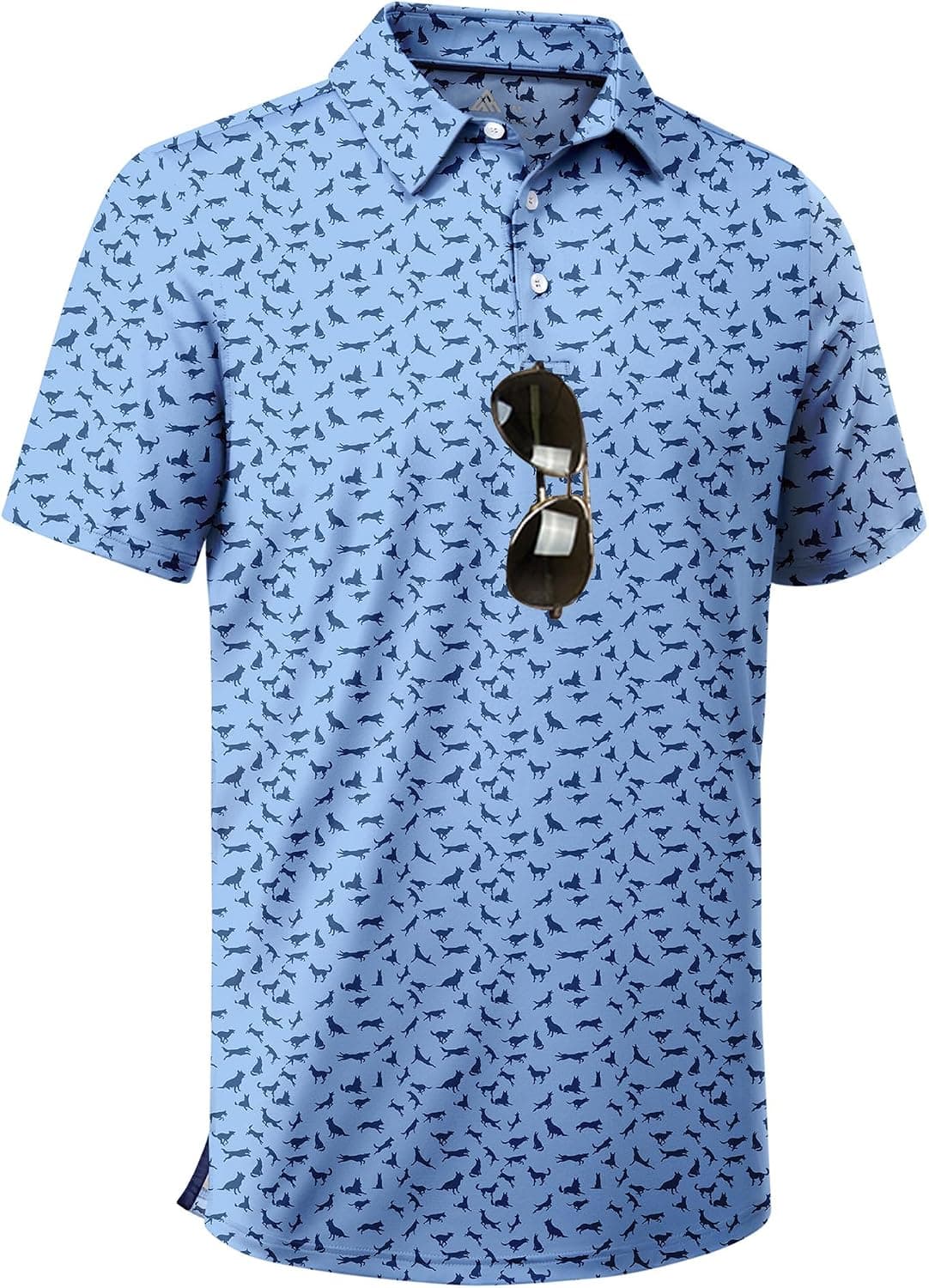 ZITY Men's Golf Shirts Short Sleeve Moisture Wicking Performance Print Patterns Casual Collared Golf Polo Shirt for Men