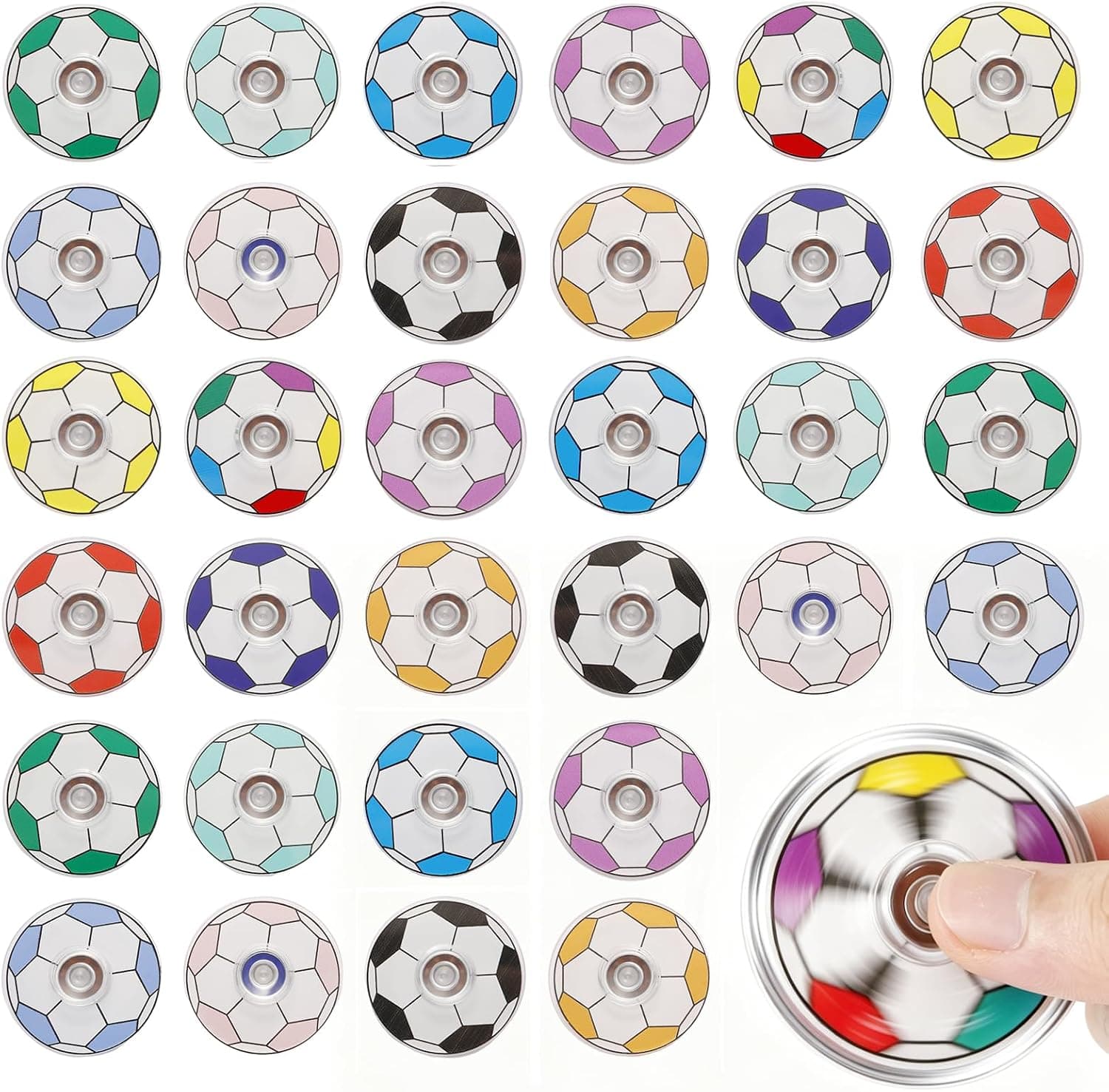 Football Finger Spinner Toy, Stress Relieving Fidget Spinner for Kids Adults, Cool Sports Party Favors, Classroom Prizes, Goodie Bag Stuffers