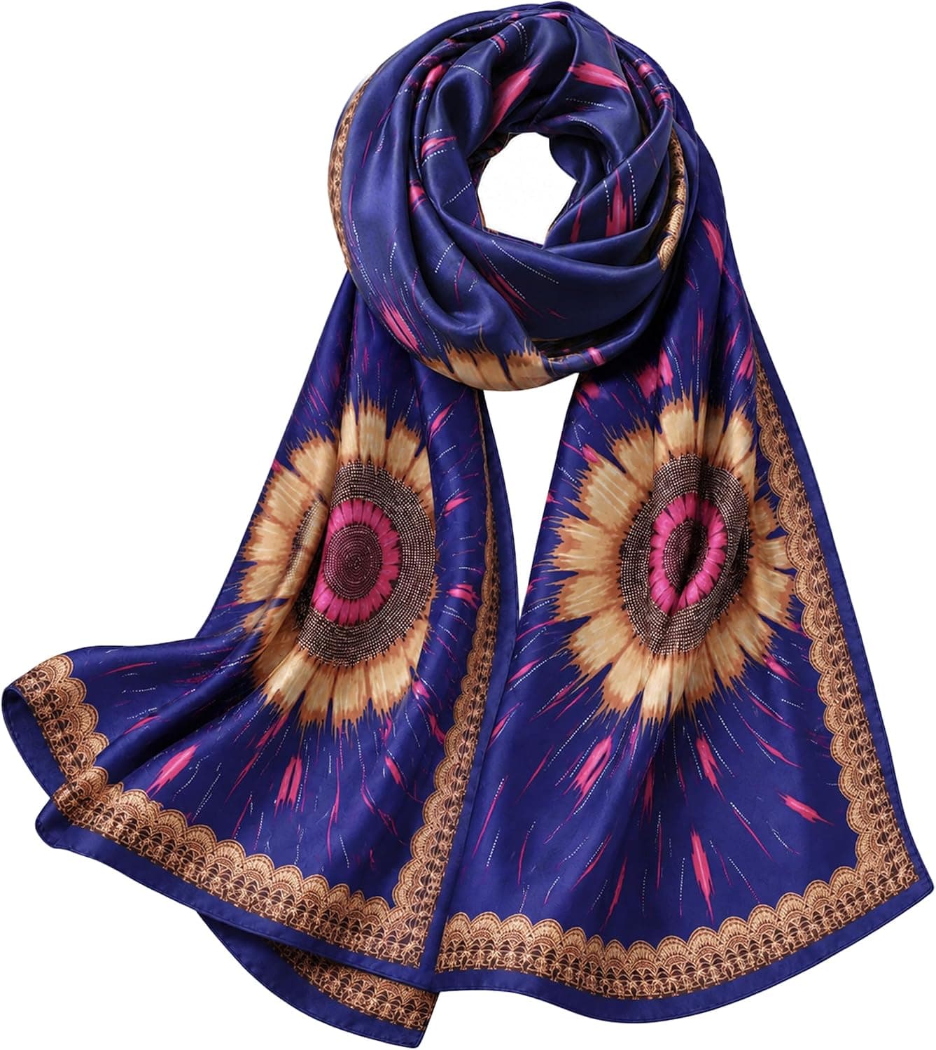 Silk Feeling Scarf for Women Large Lightweight Shawl Wrap | Silky soft satin-like polyester, lightweight & beautiful, wear as scarf, shawl, head wrap, for work, travel, vacation